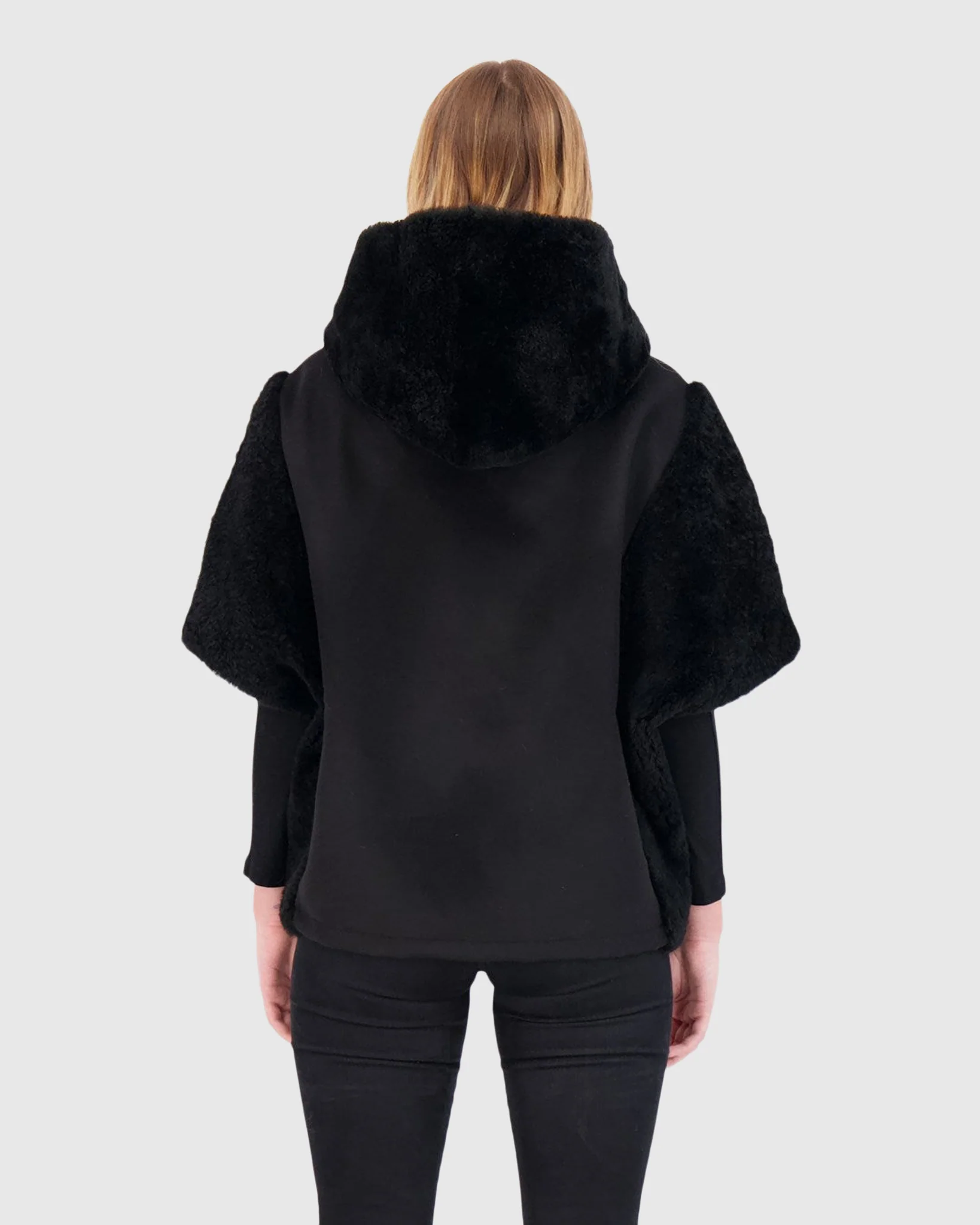 Cashmere Jacket With Sheared Select Cashmere Goat Trim And Short Sleeves - Image 4
