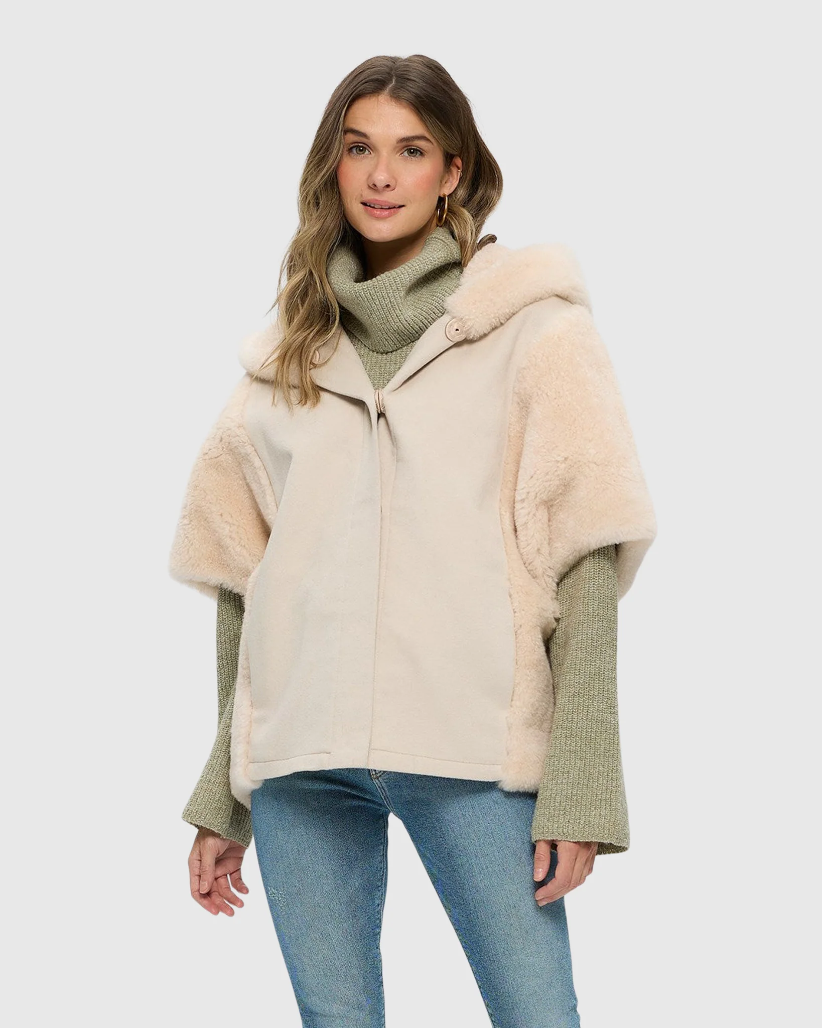 Cashmere Jacket With Sheared Select Cashmere Goat Trim And Short Sleeves - Image 5