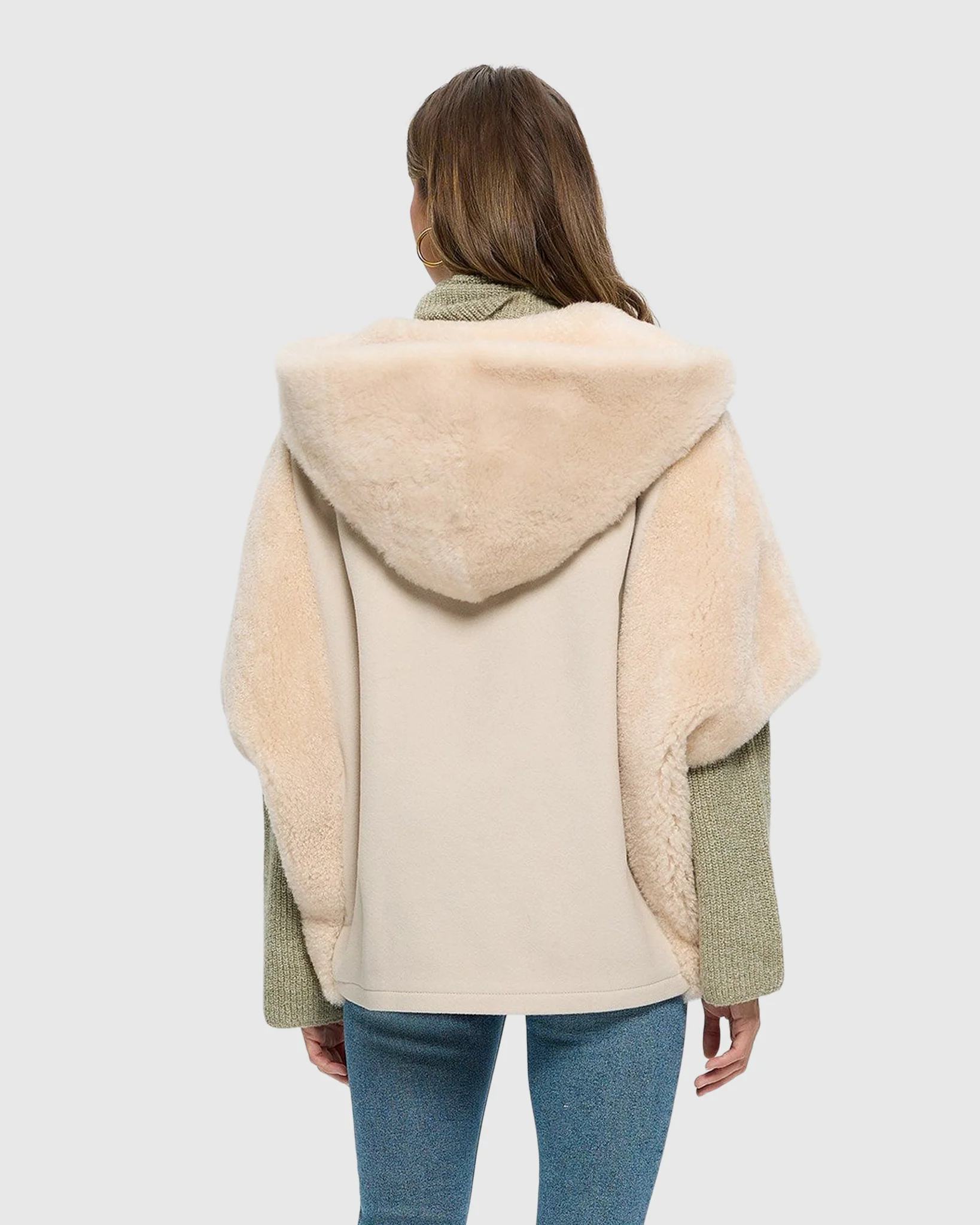 Cashmere Jacket With Sheared Select Cashmere Goat Trim And Short Sleeves - Image 6