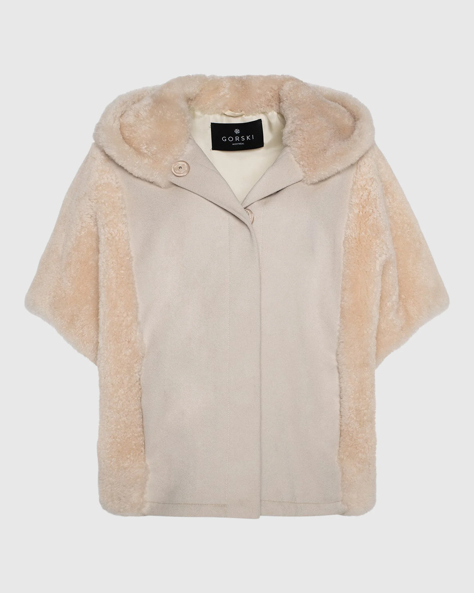 Cashmere Jacket With Sheared Select Cashmere Goat Trim And Short Sleeves - Image 7