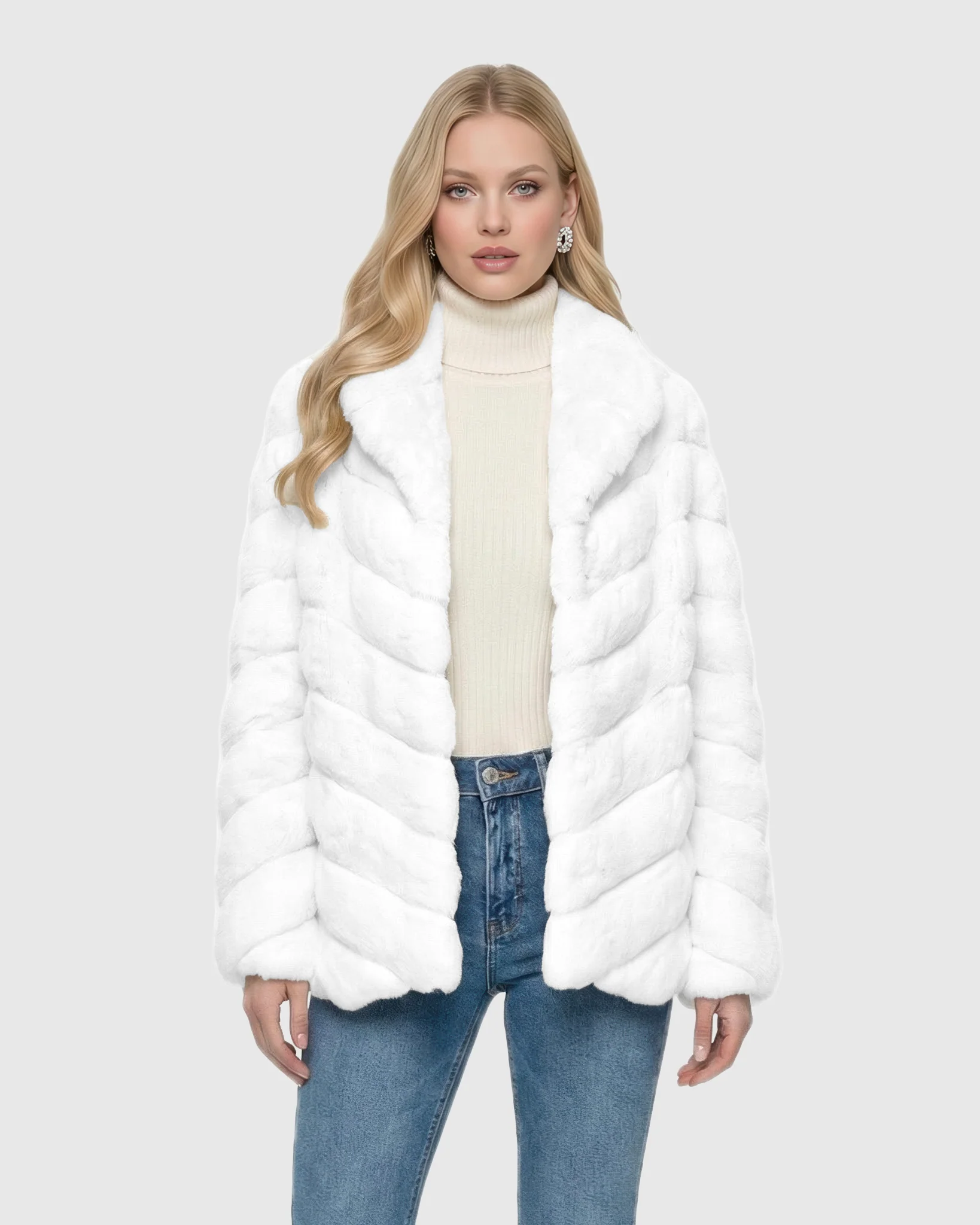 CHEVRON CHINCHILLA JACKET - Image 2