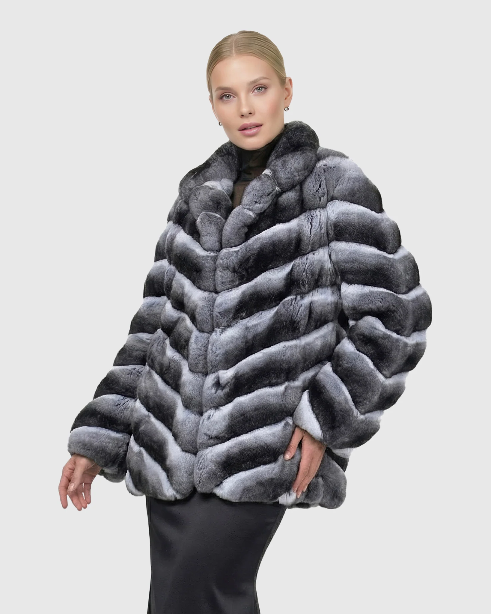 CHEVRON CHINCHILLA JACKET - Image 6