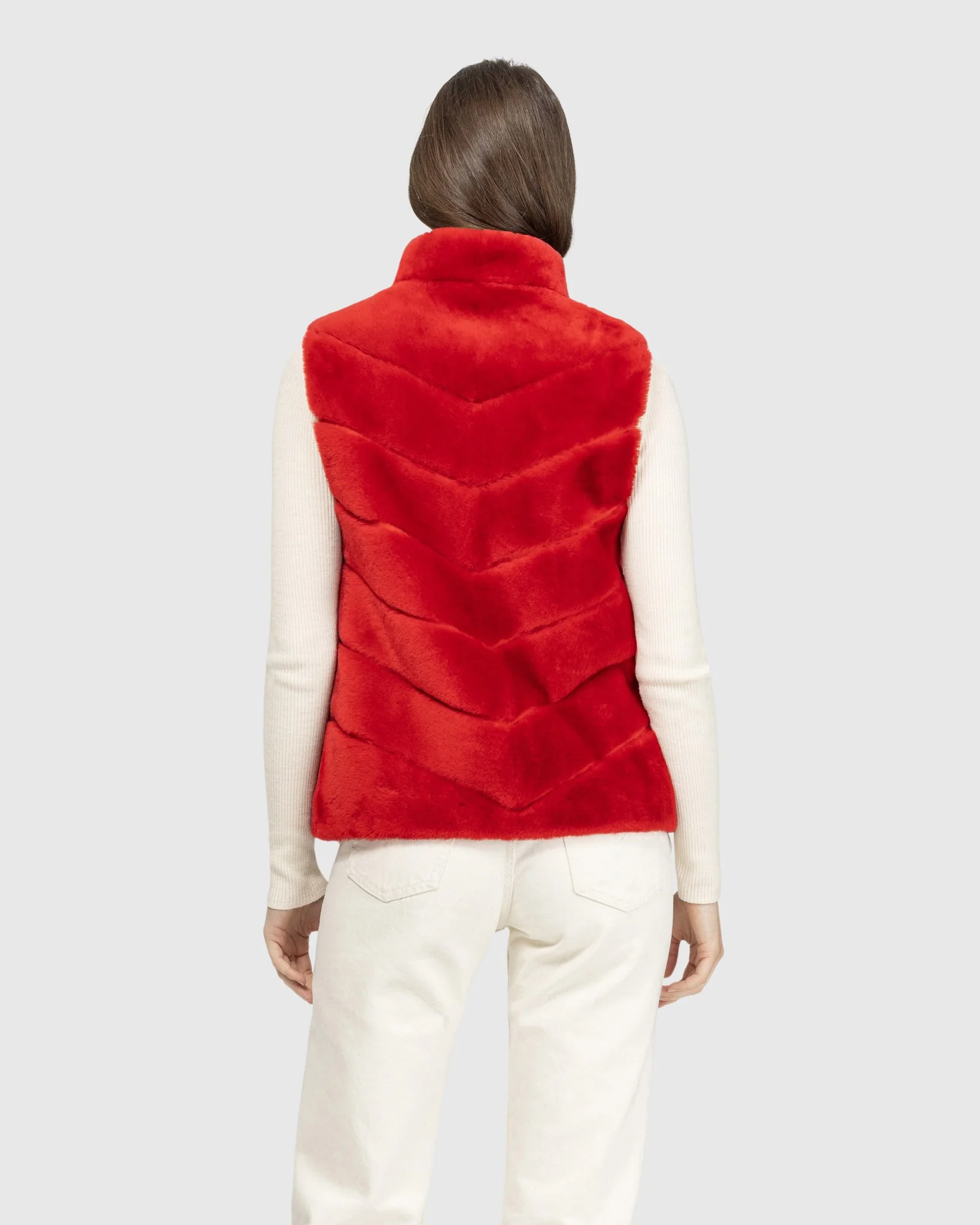 SELECT SHEARLING LAMB CHEVRON VEST - Image 15