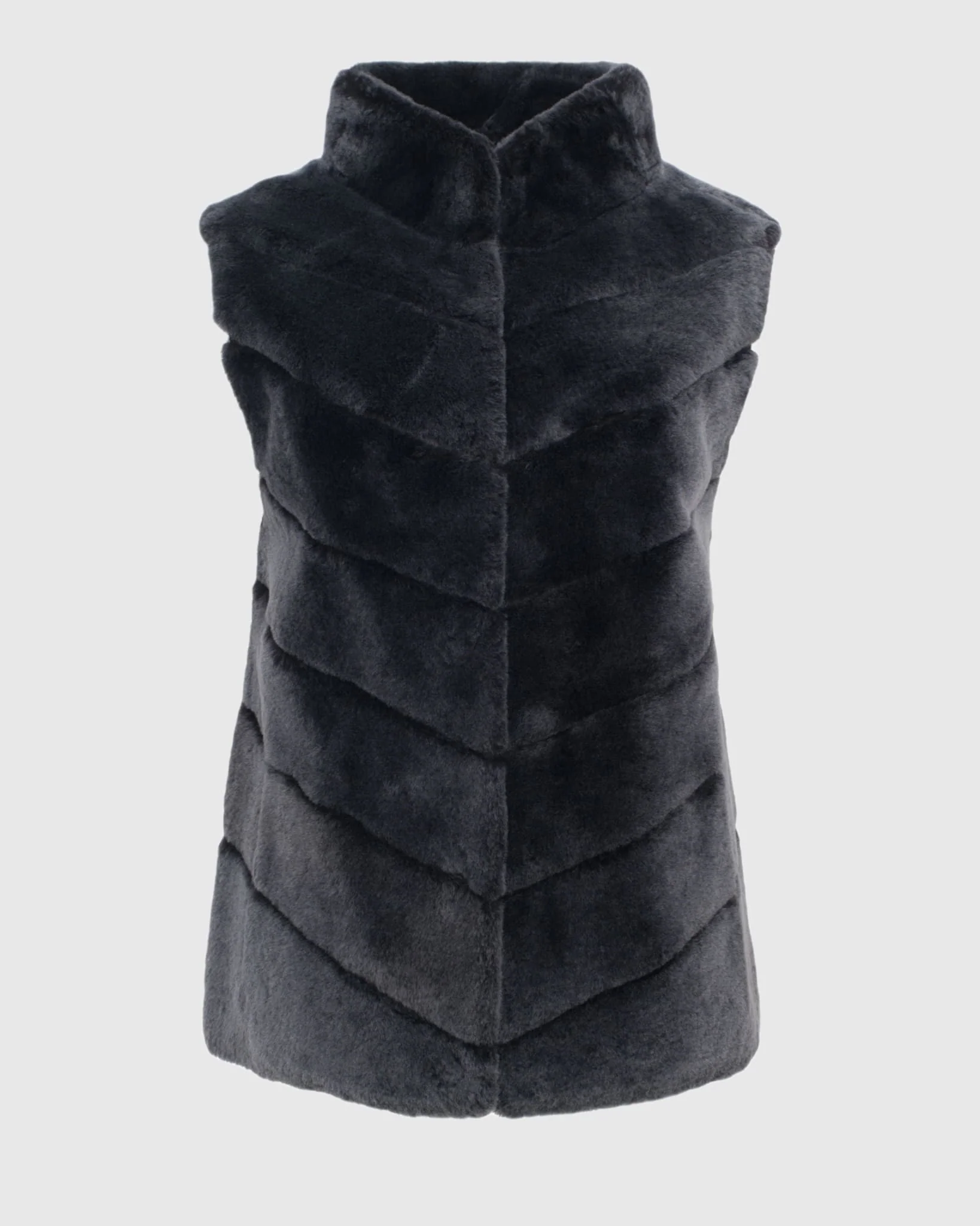 SELECT SHEARLING LAMB CHEVRON VEST - Image 5