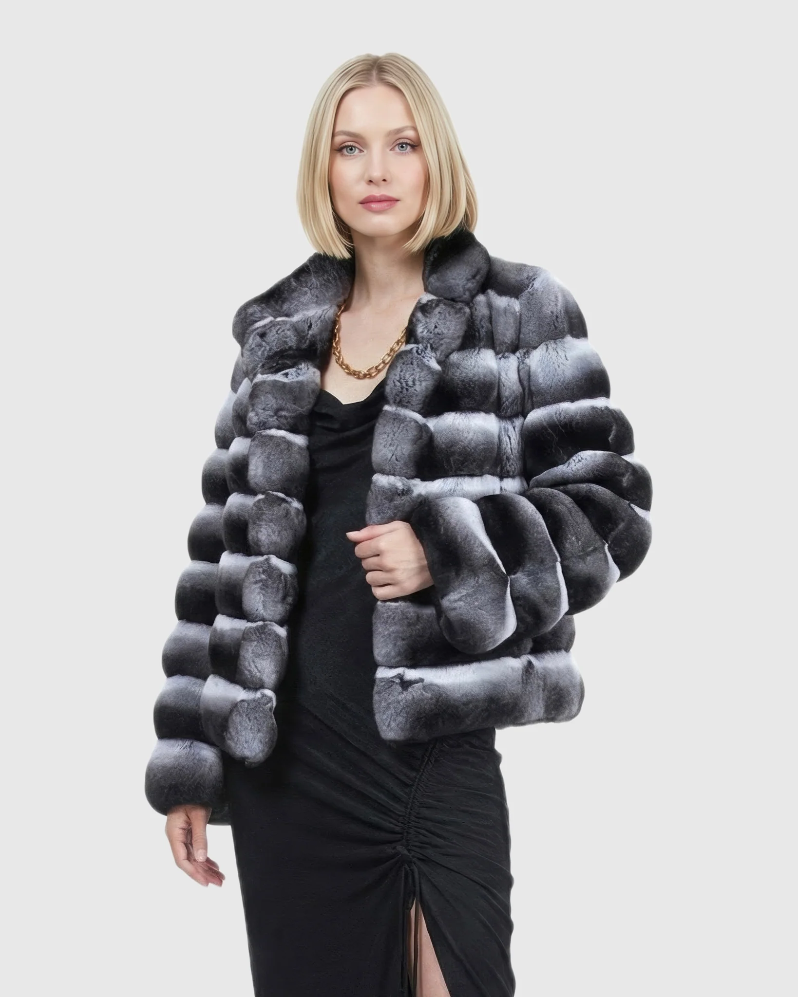 HORIZONTAL CHINCHILLA JACKET