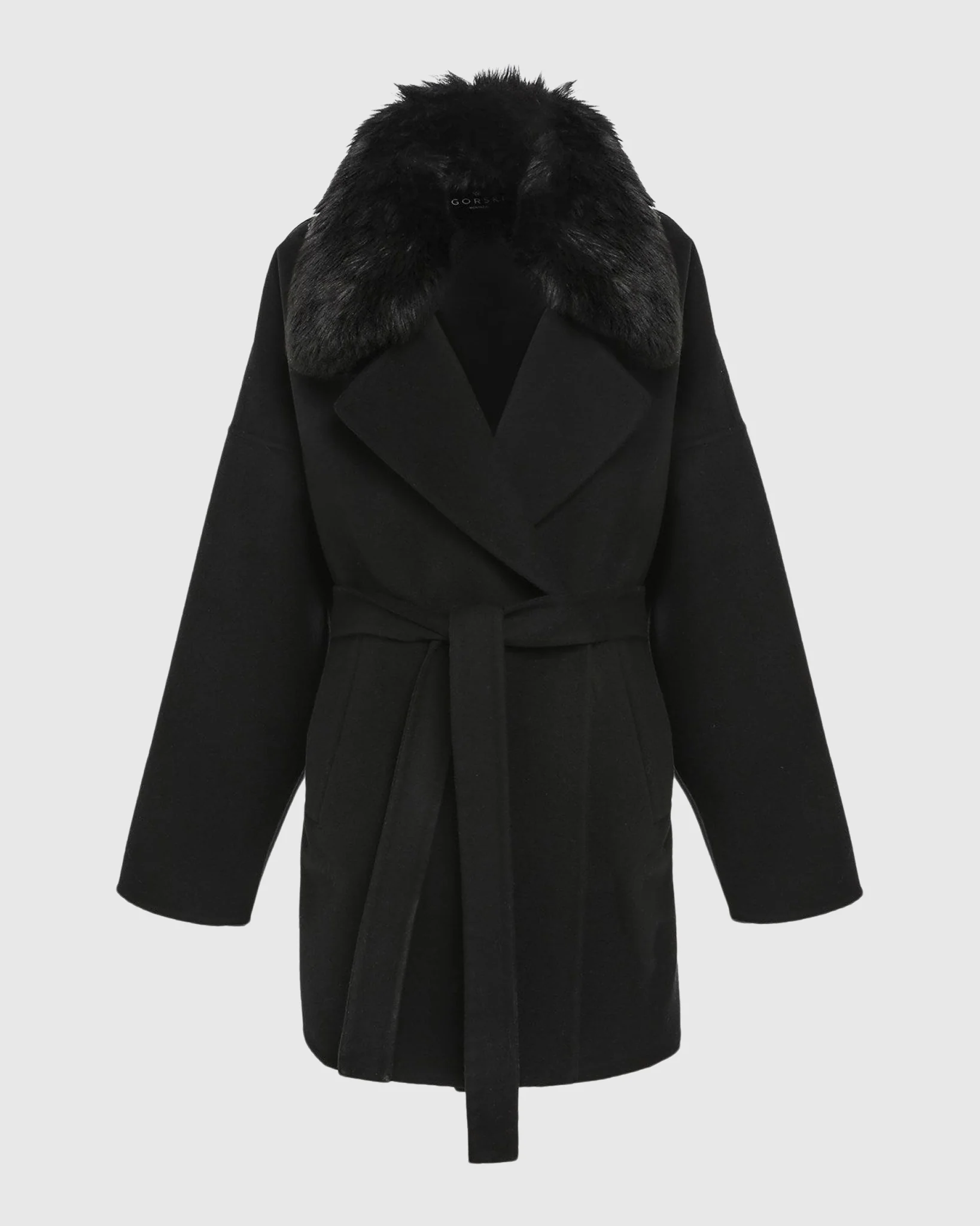 DOUBLE FACE LORO PIANA WOOL AND CASHMERE BLEND BELTED JACKET WITH DETACHABLE MERINILLO SHEARLING LAMB TRIM - Image 15