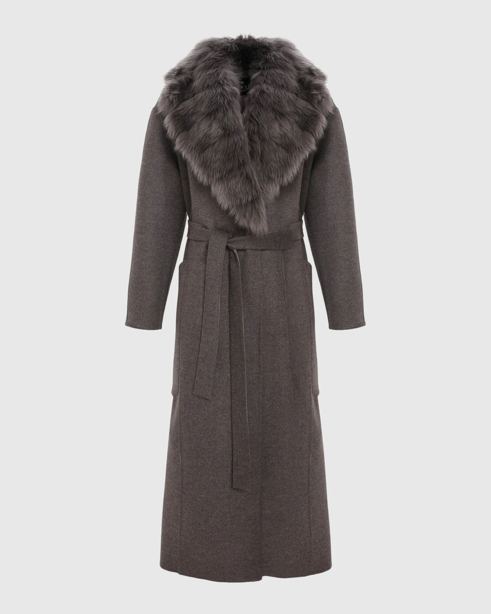 DOUBLE FACE LORO PIANA WOOL AND CASHMERE COAT WITH DETACHABLE MERINILLO SHEARLING LAMB COLLAR, BELT - Image 20