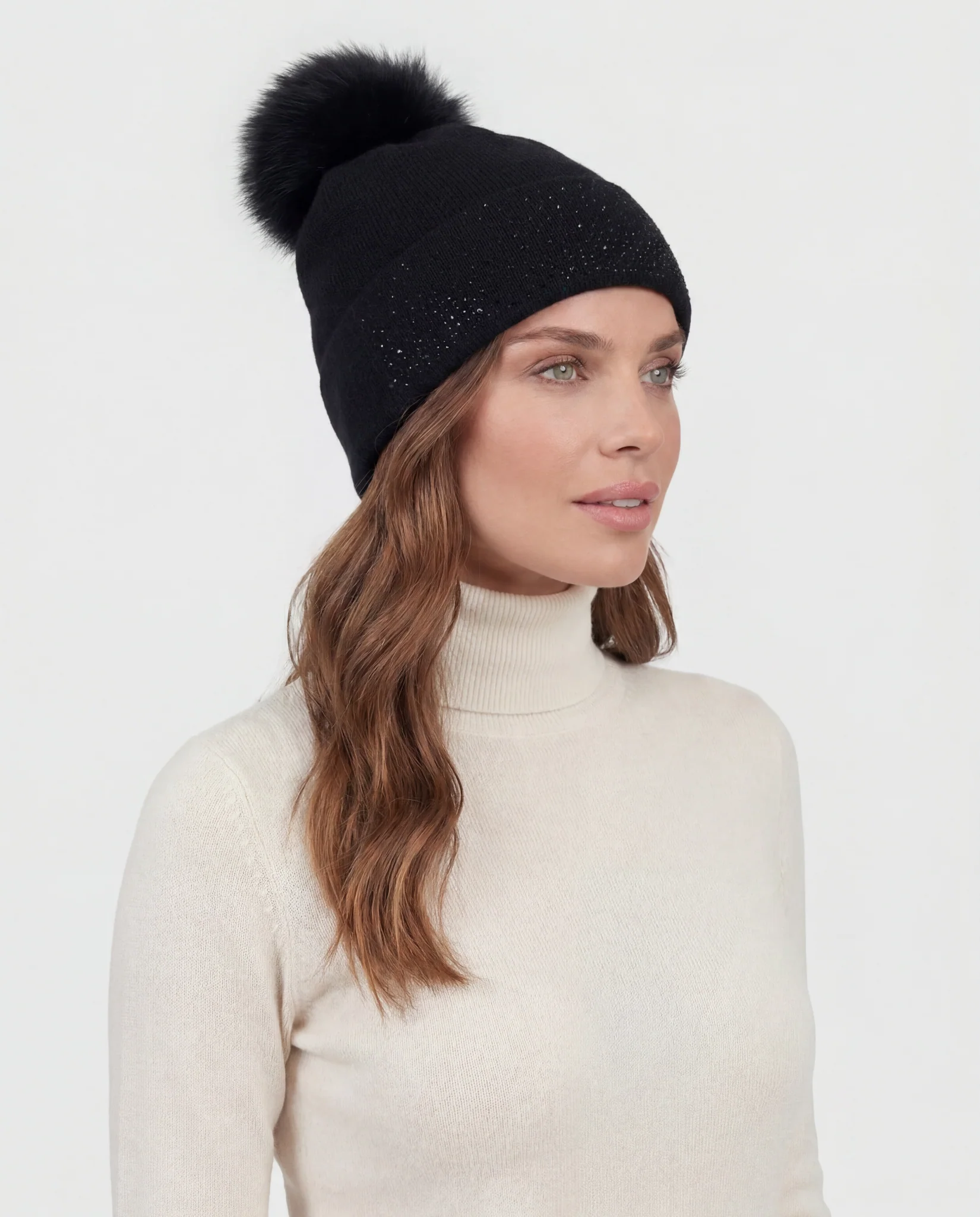 EMBELLISHED BEANIE WITH TOSCANA LAMB POMPOM - Image 9