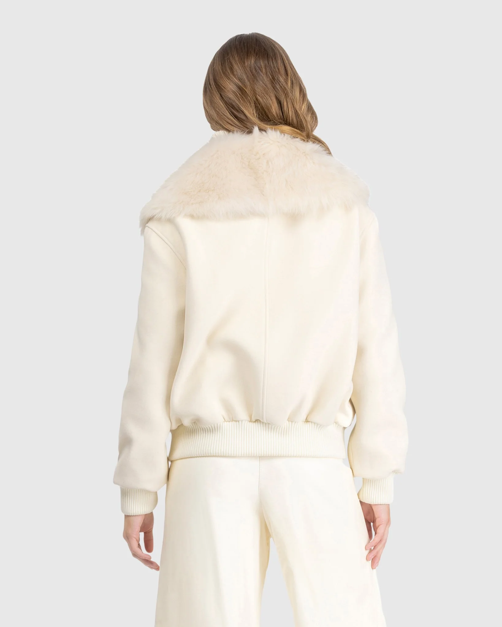 FABRIC JACKET WITH SELECT SHEARLING LAMB COLLAR - Image 11