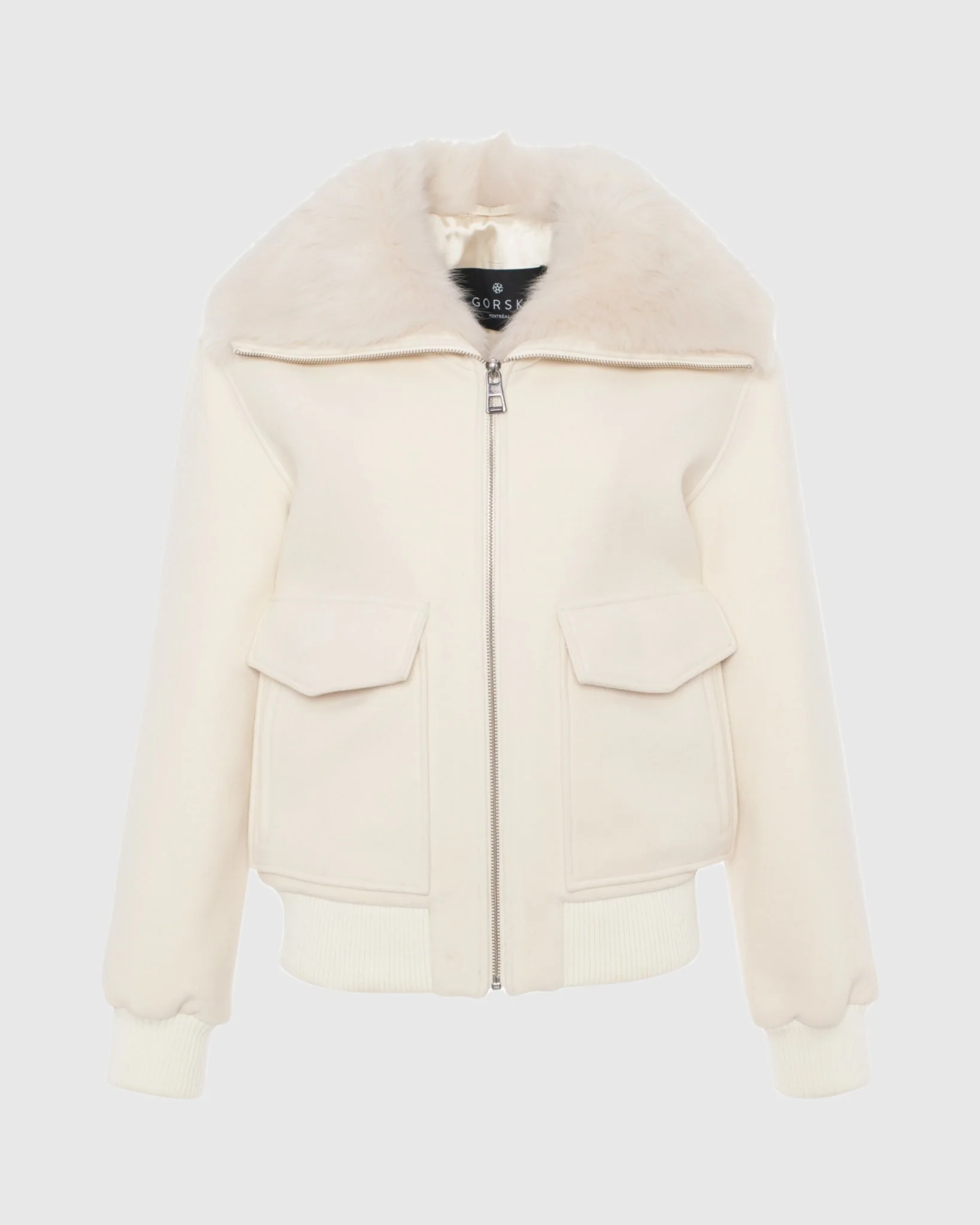 FABRIC JACKET WITH SELECT SHEARLING LAMB COLLAR - Image 14