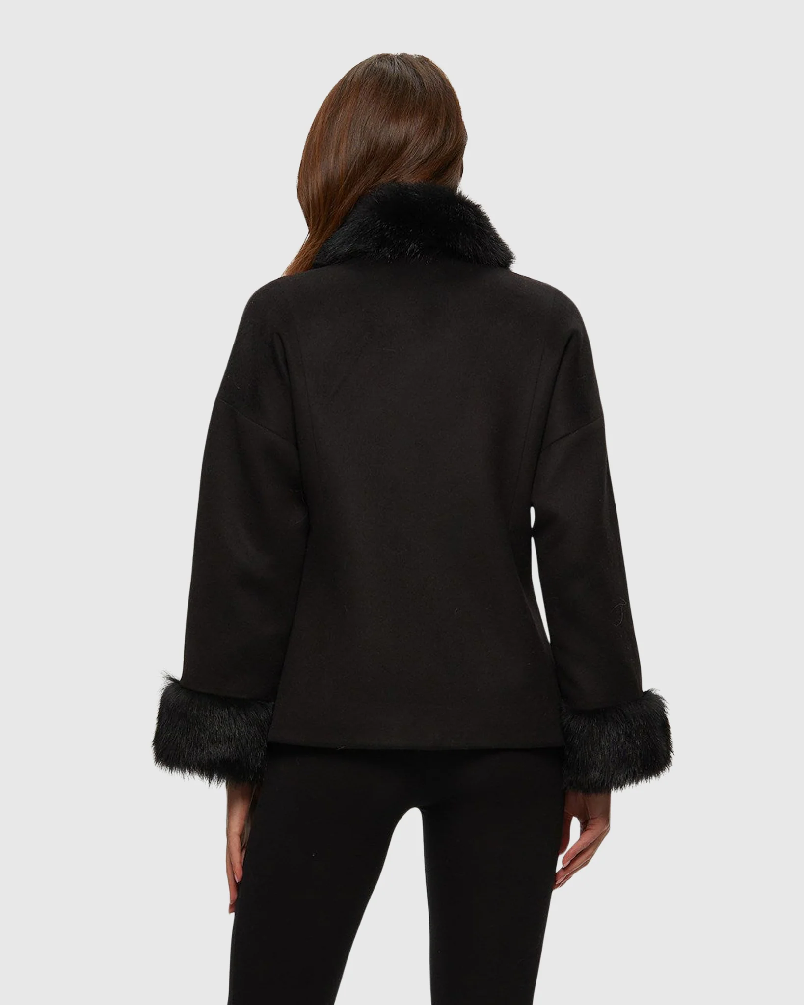 FABRIC JACKET WITH TOSCANA LAMB TUXEDO AND CUFFS - Image 3