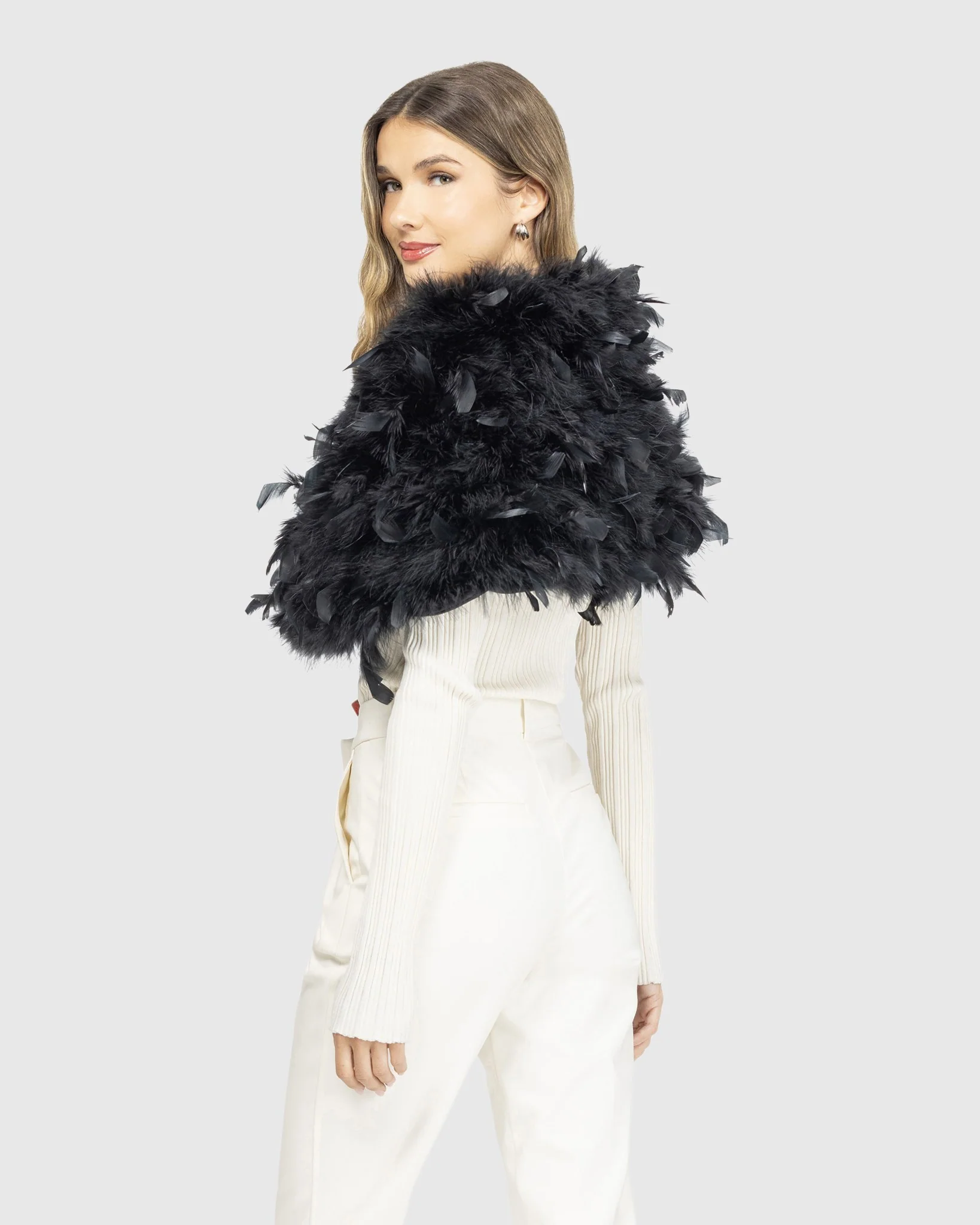 FEATHER SHOULDER SHRUG - Image 11