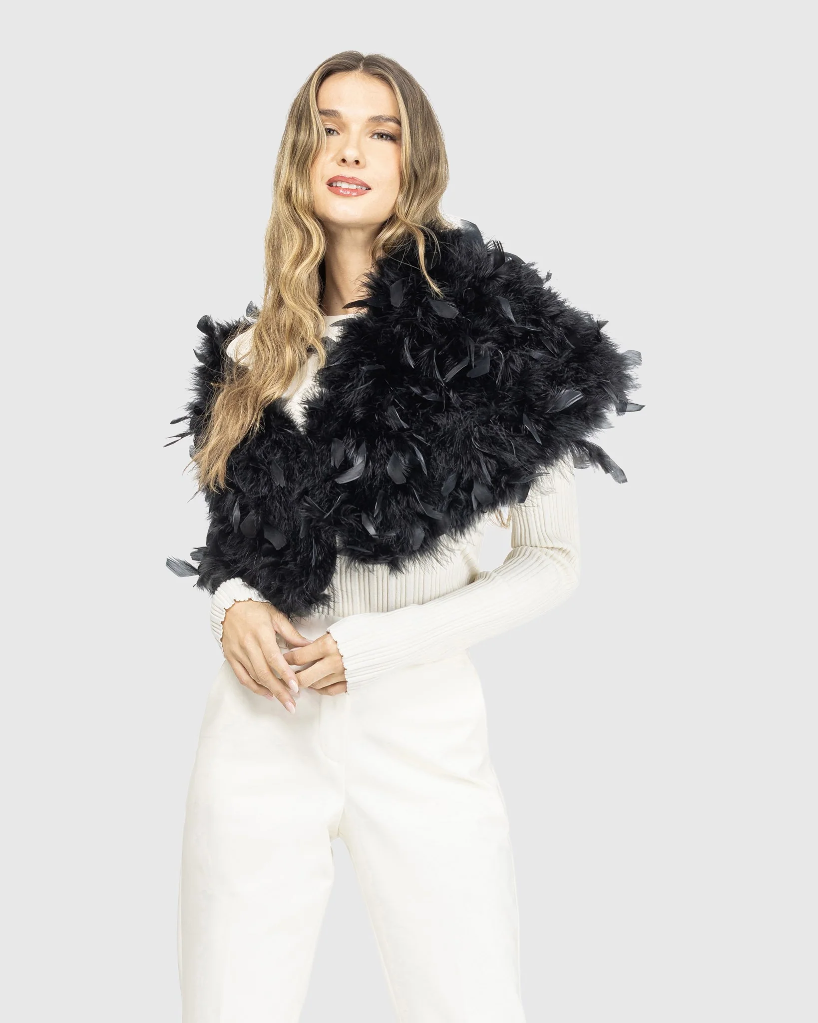 FEATHER SHOULDER SHRUG - Image 13