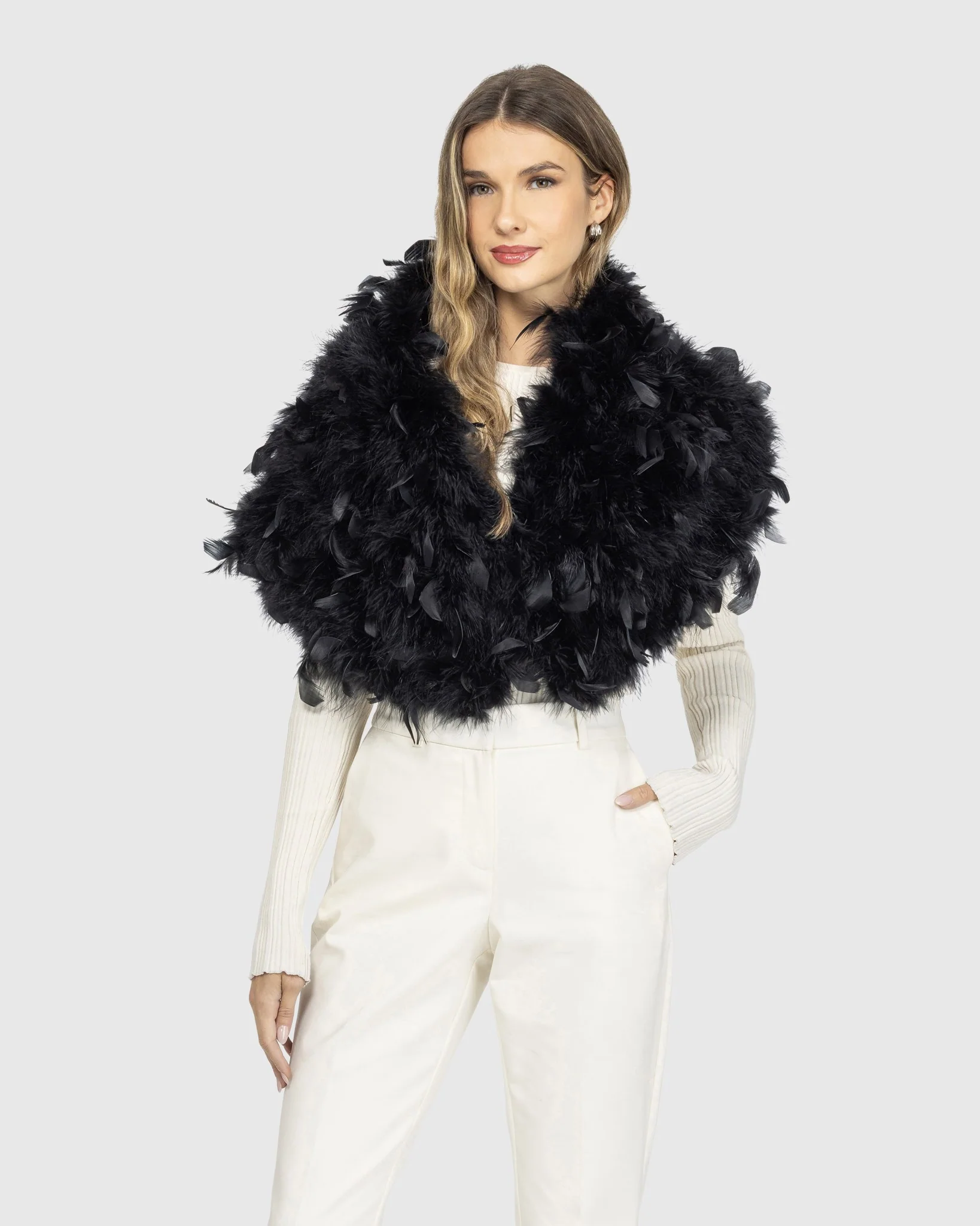 FEATHER SHOULDER SHRUG - Image 8