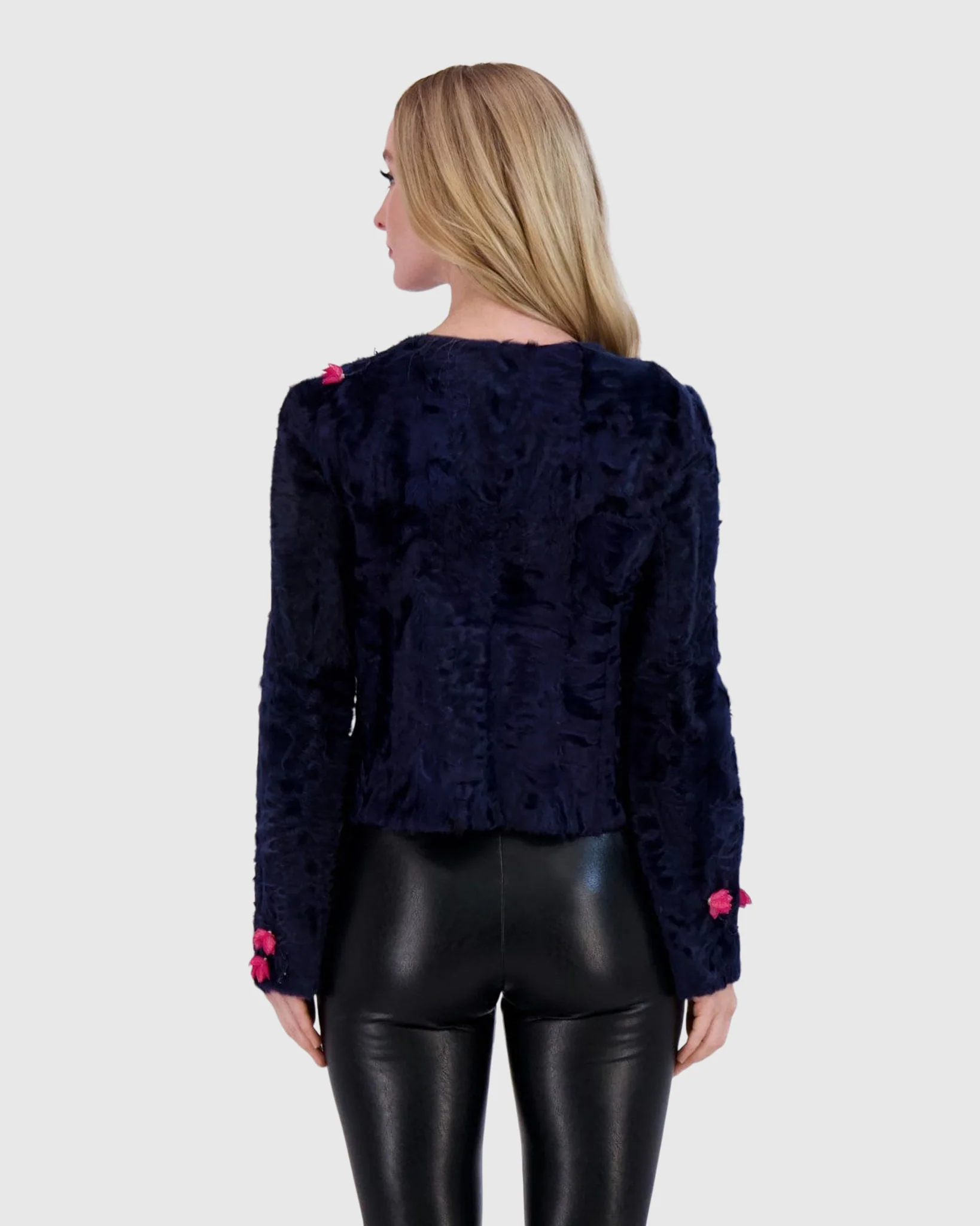 FLOWER BUD EMBROIDERED BABY LAMB JACKET - Image 4