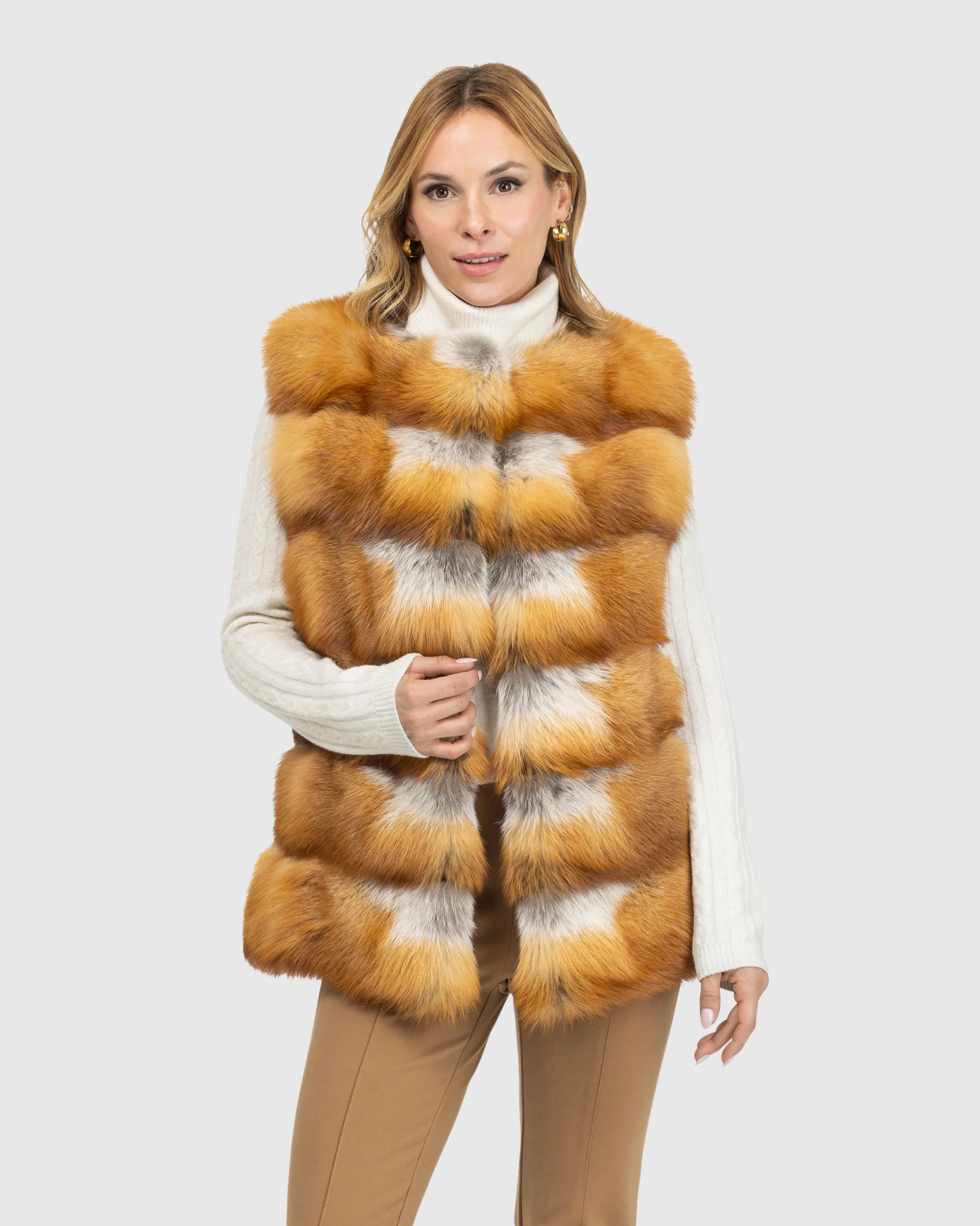 FOX COLLARLESS VEST