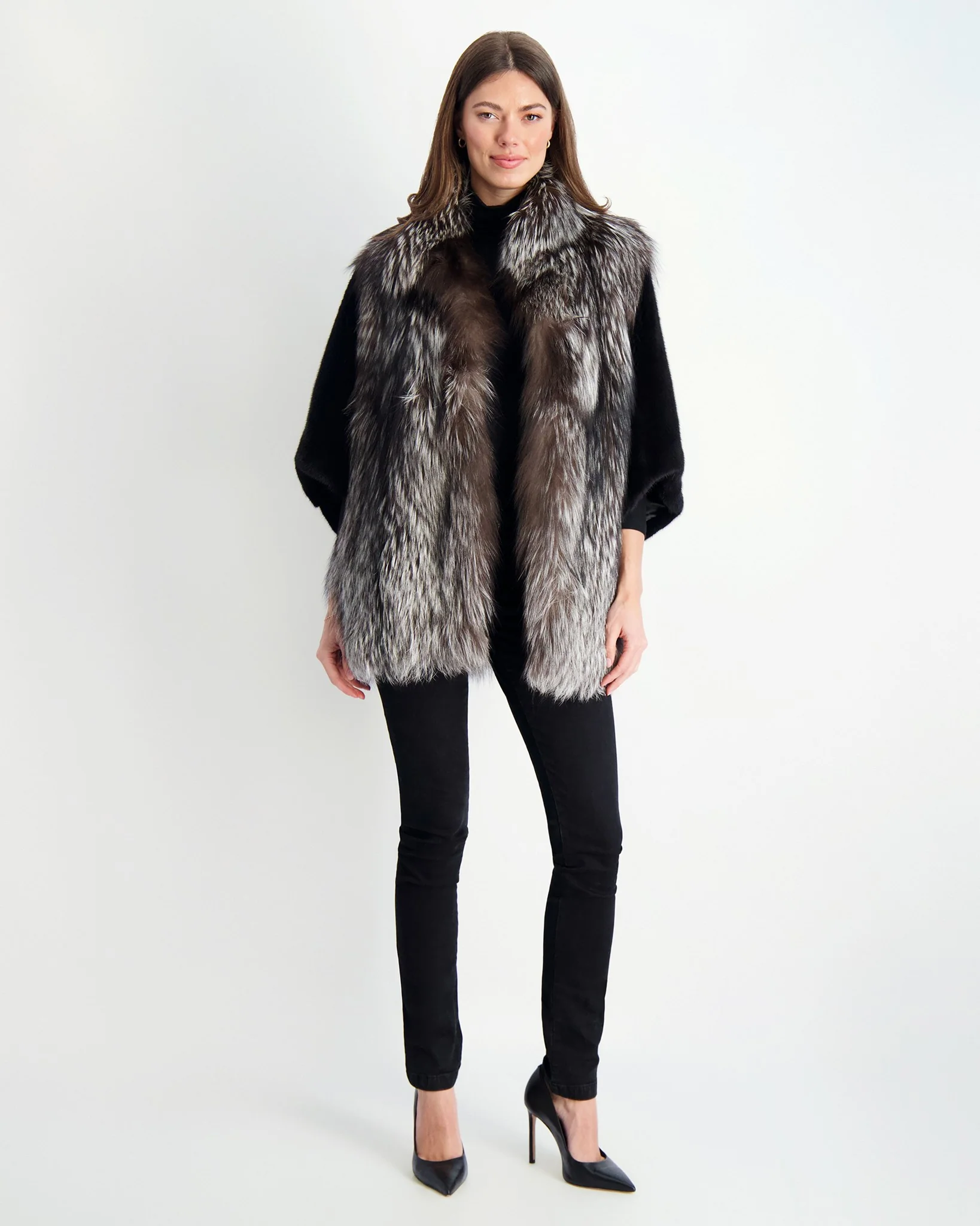 FOX JACKET WITH MINK SLEEVES