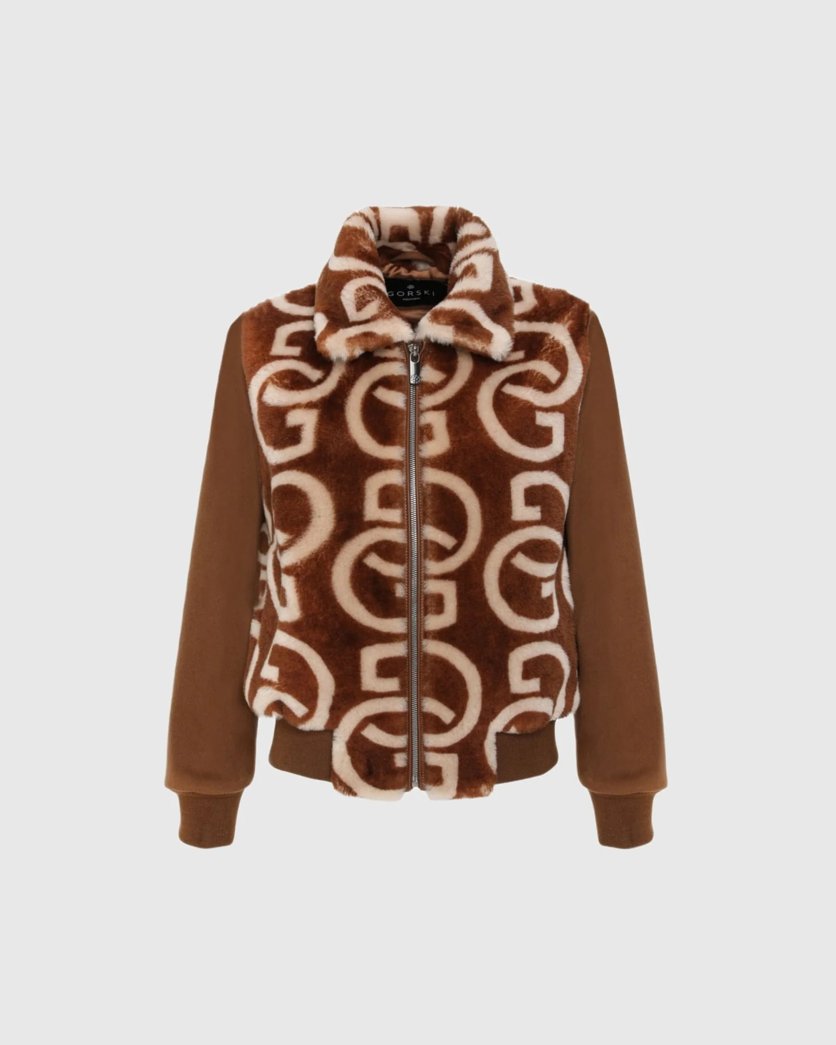 G PRINTED MERINO SHEARLING LAMB BOMBER JACKET WITH LORO PIANA WOOL TRIM - Image 14