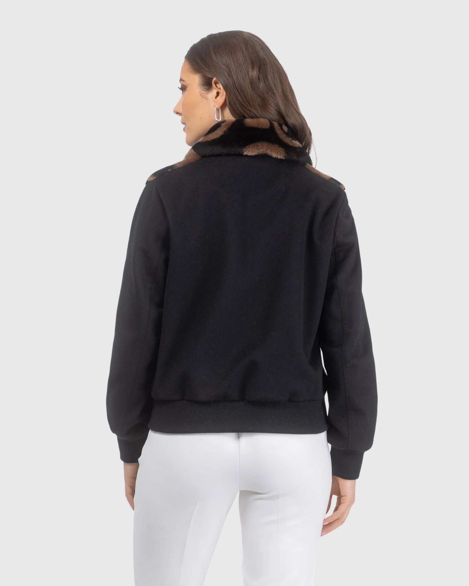 G PRINTED MERINO SHEARLING LAMB BOMBER JACKET WITH LORO PIANA WOOL TRIM - Image 5
