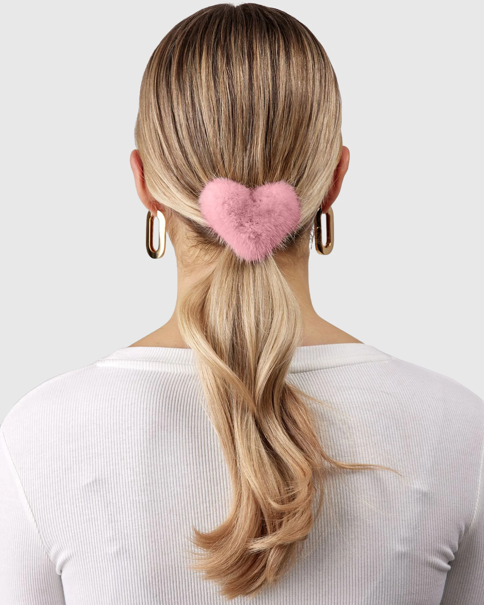 HAIR ELASTIC WITH HEART SHAPED MINK FUR POMPOM - Image 17