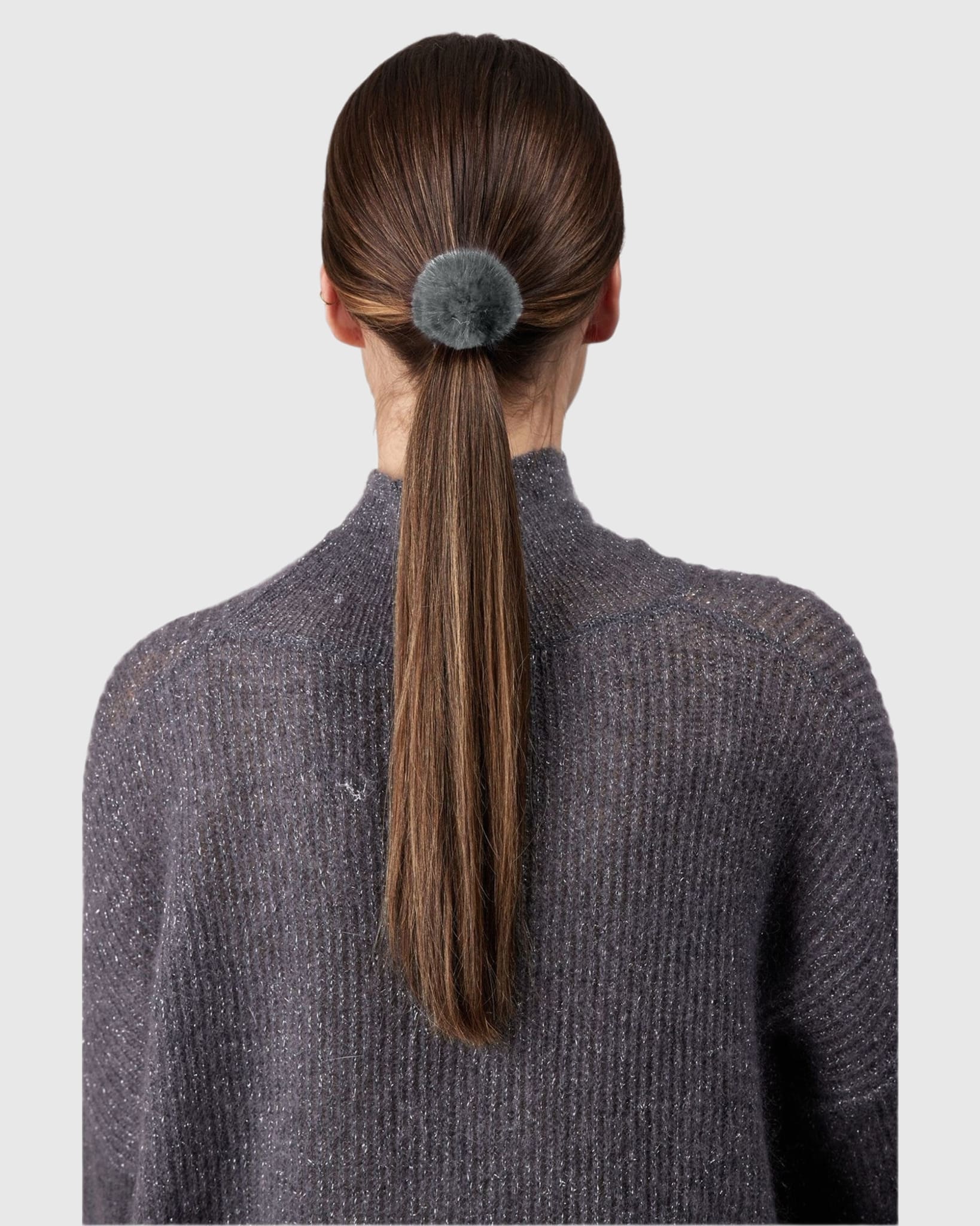 HAIR ELASTIC WITH MINK FUR POMPOM