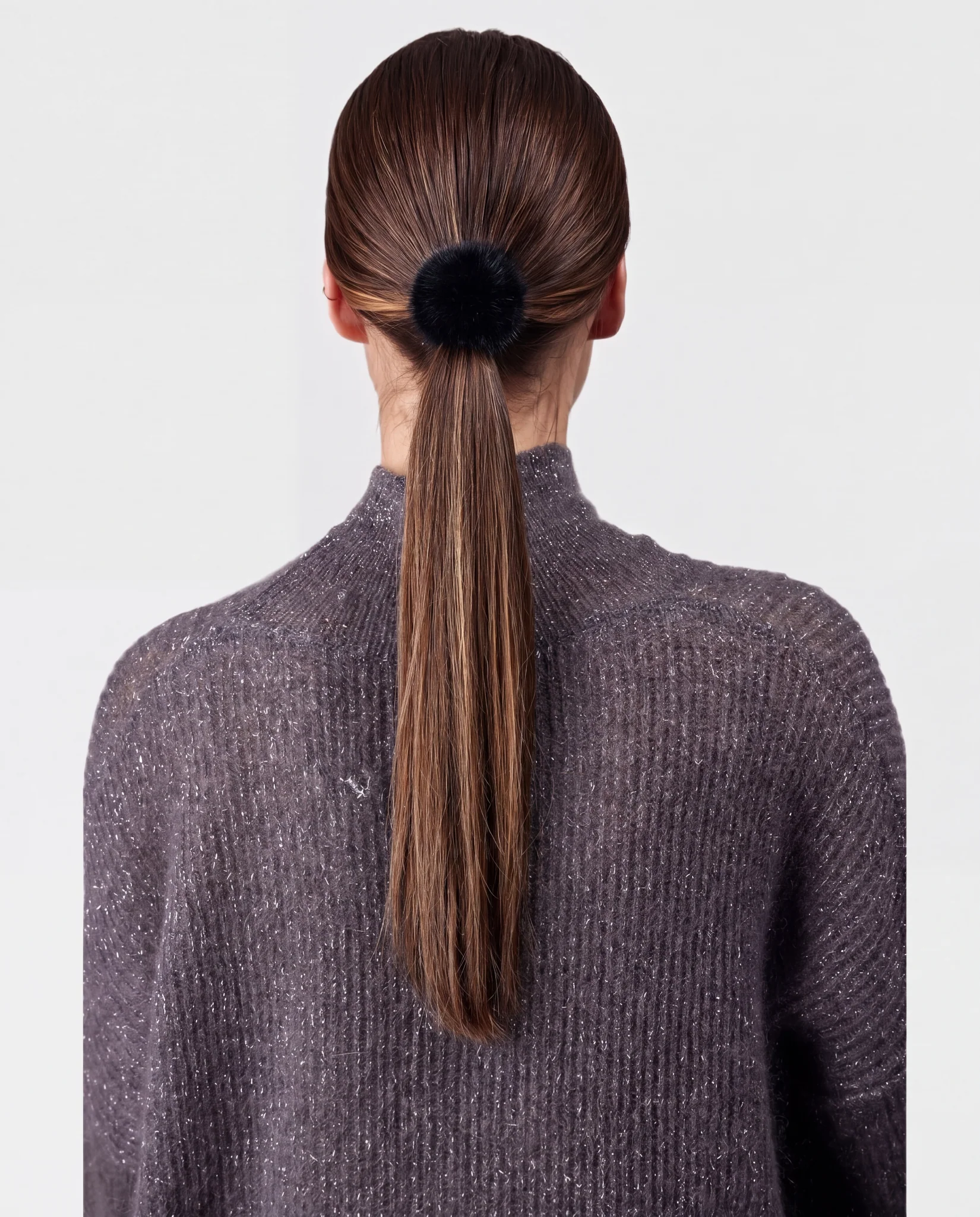 HAIR ELASTIC WITH MINK FUR POMPOM - Image 11