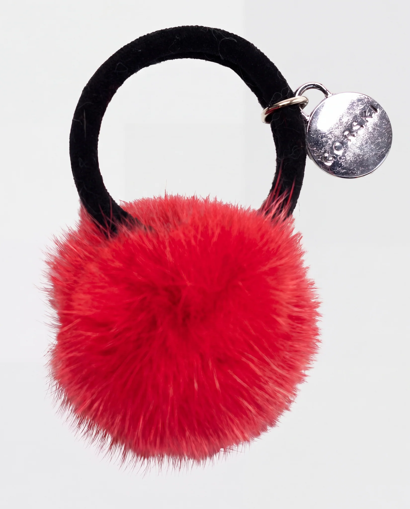 HAIR ELASTIC WITH MINK FUR POMPOM - Image 4