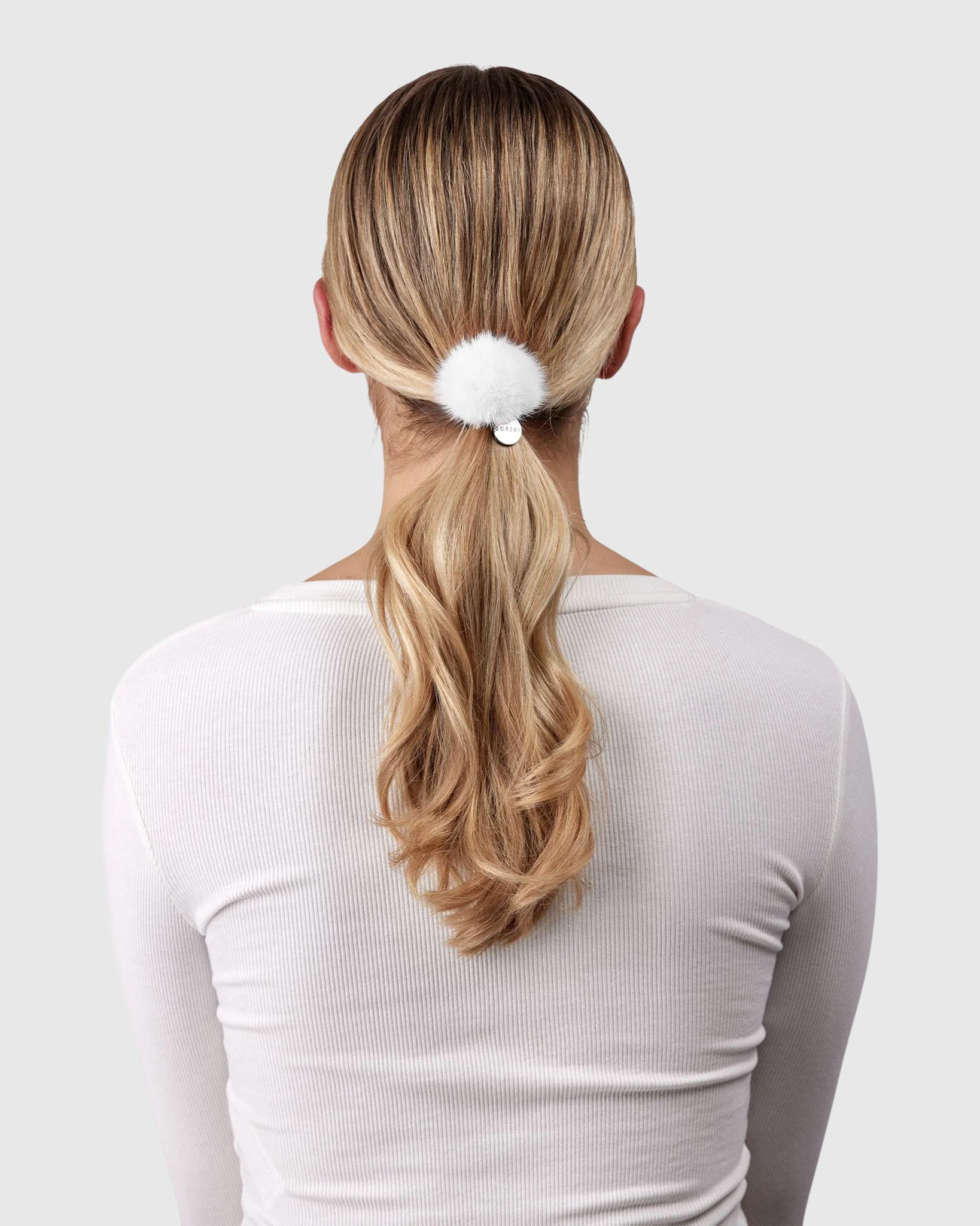 HAIR ELASTIC WITH MINK FUR POMPOM - Image 5