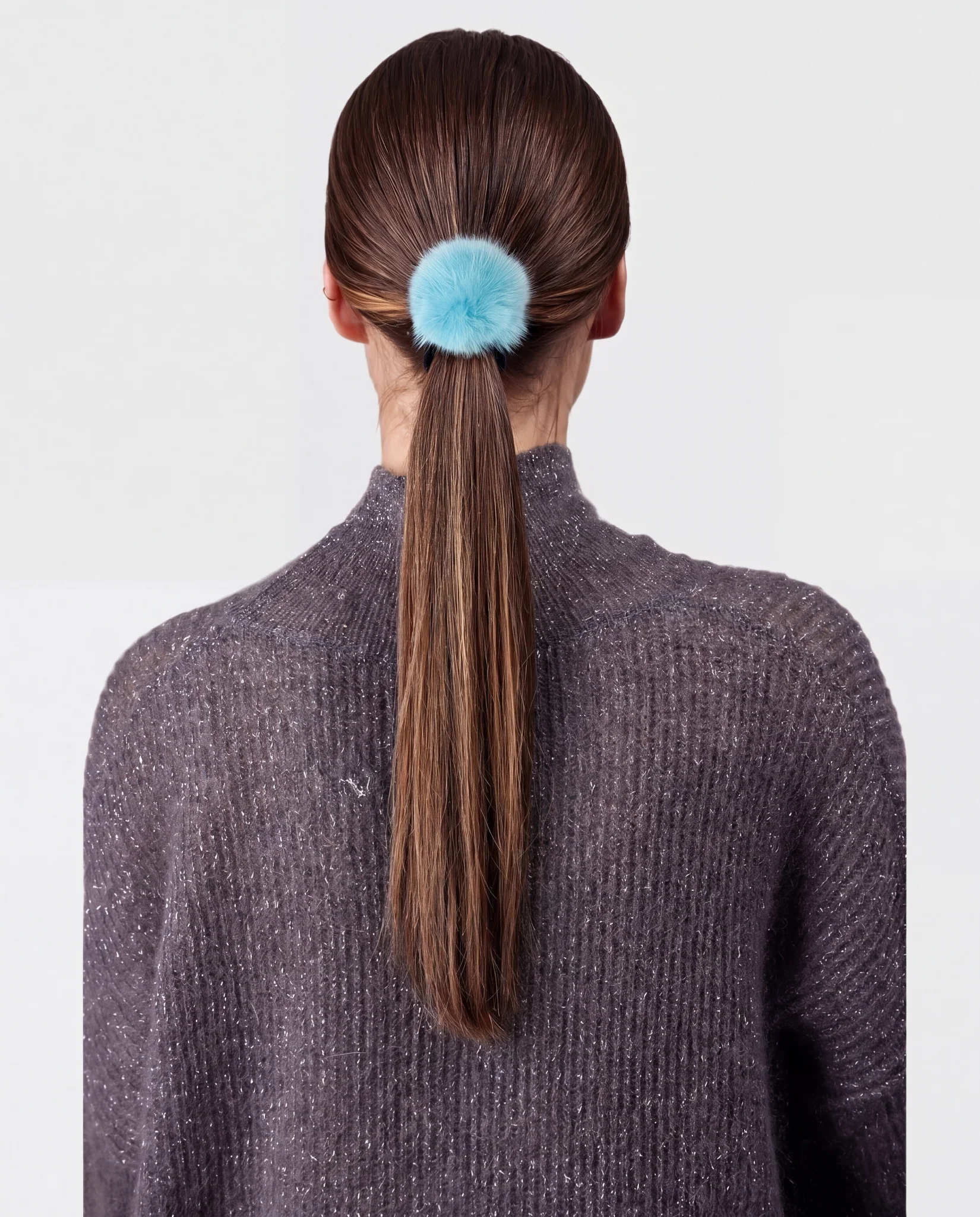 HAIR ELASTIC WITH MINK FUR POMPOM - Image 7