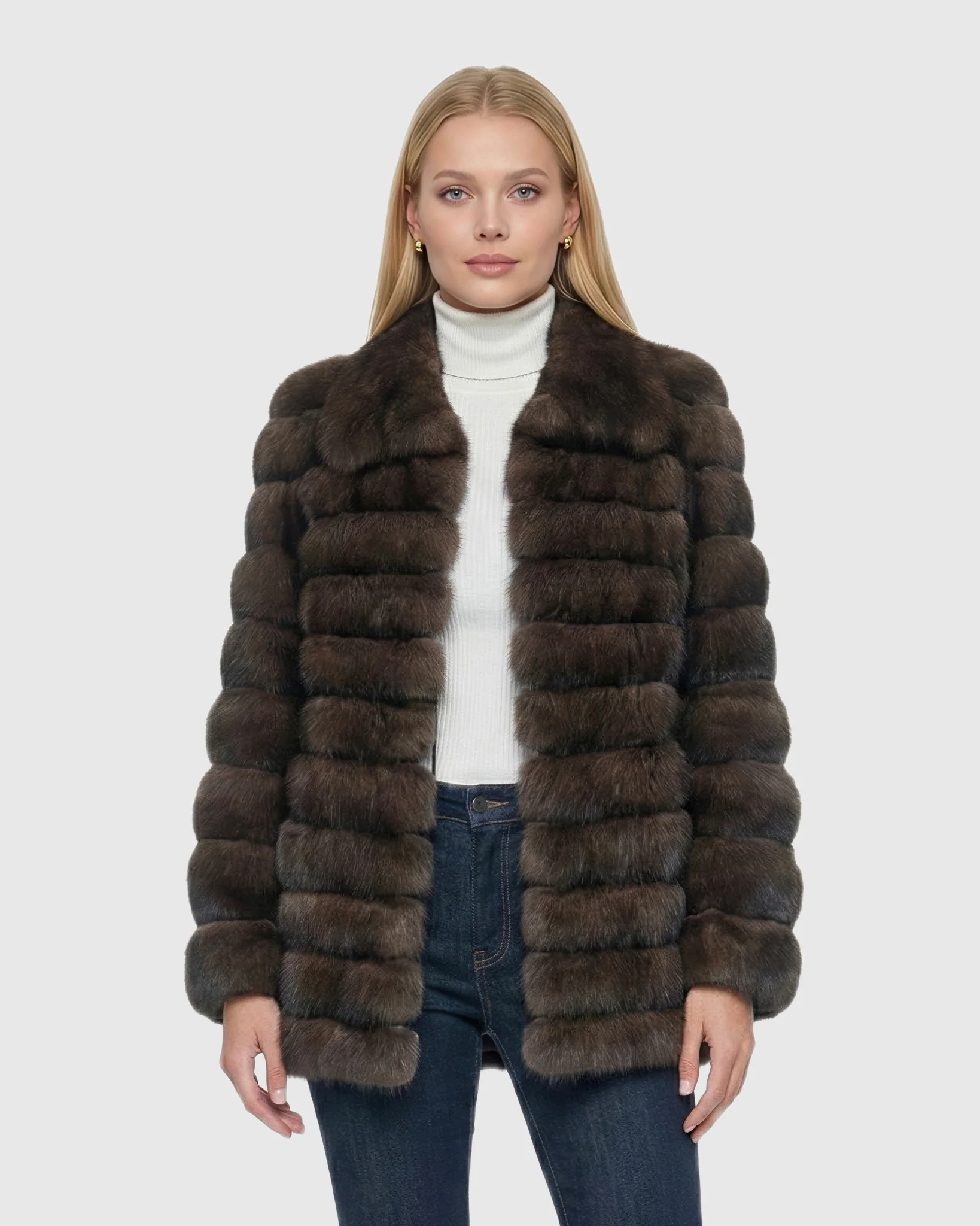 HORIZONTAL RUSSIAN SABLE JACKET
