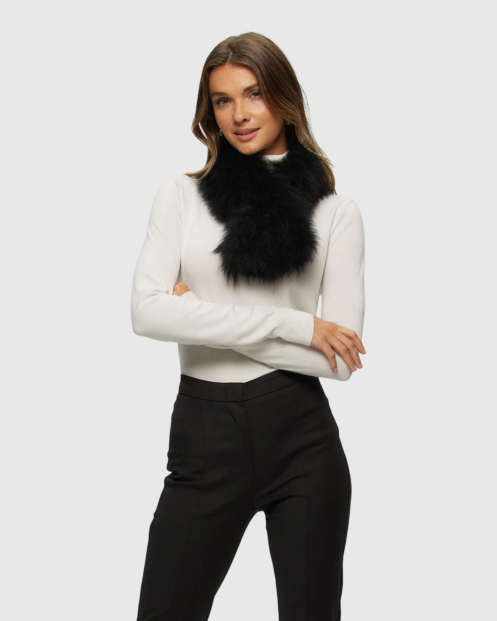 KNIT CASHMERE GOAT PULL-THROUGH SCARF - Image 6