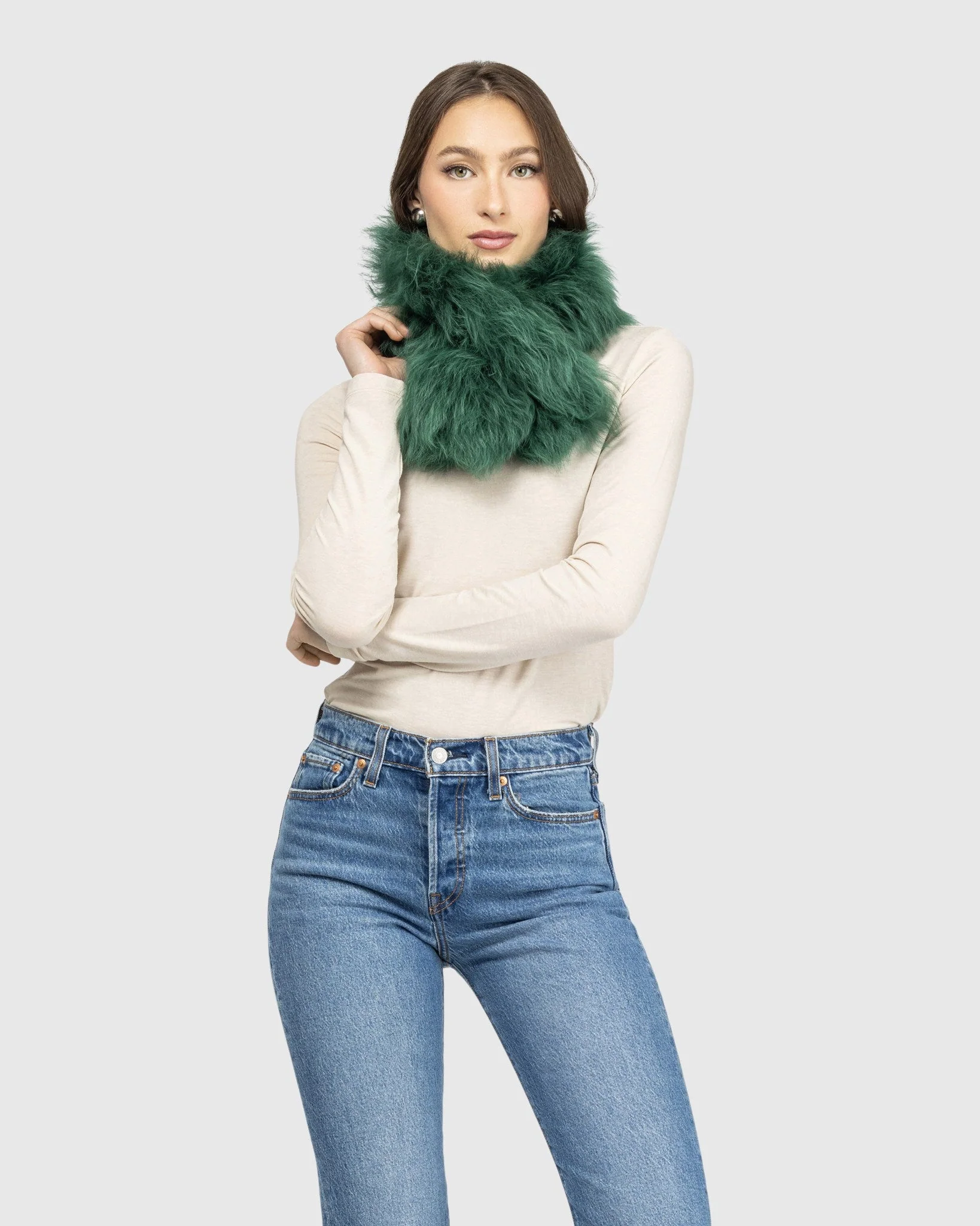 KNIT CASHMERE GOAT PULL-THROUGH SCARF - Image 9