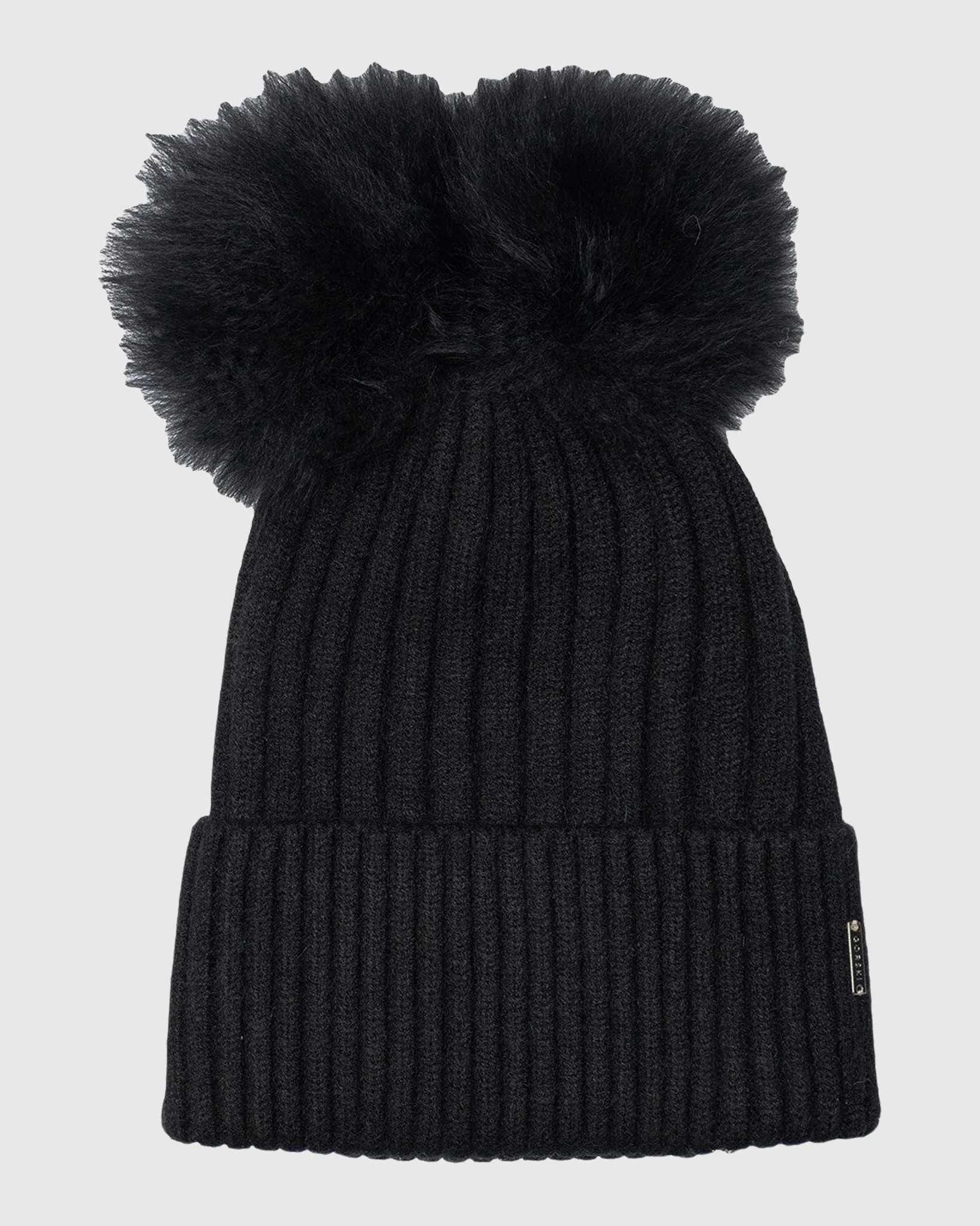 KNIT HAT WITH DOUBLE TOSCANA LAMB POMPOM - Image 4