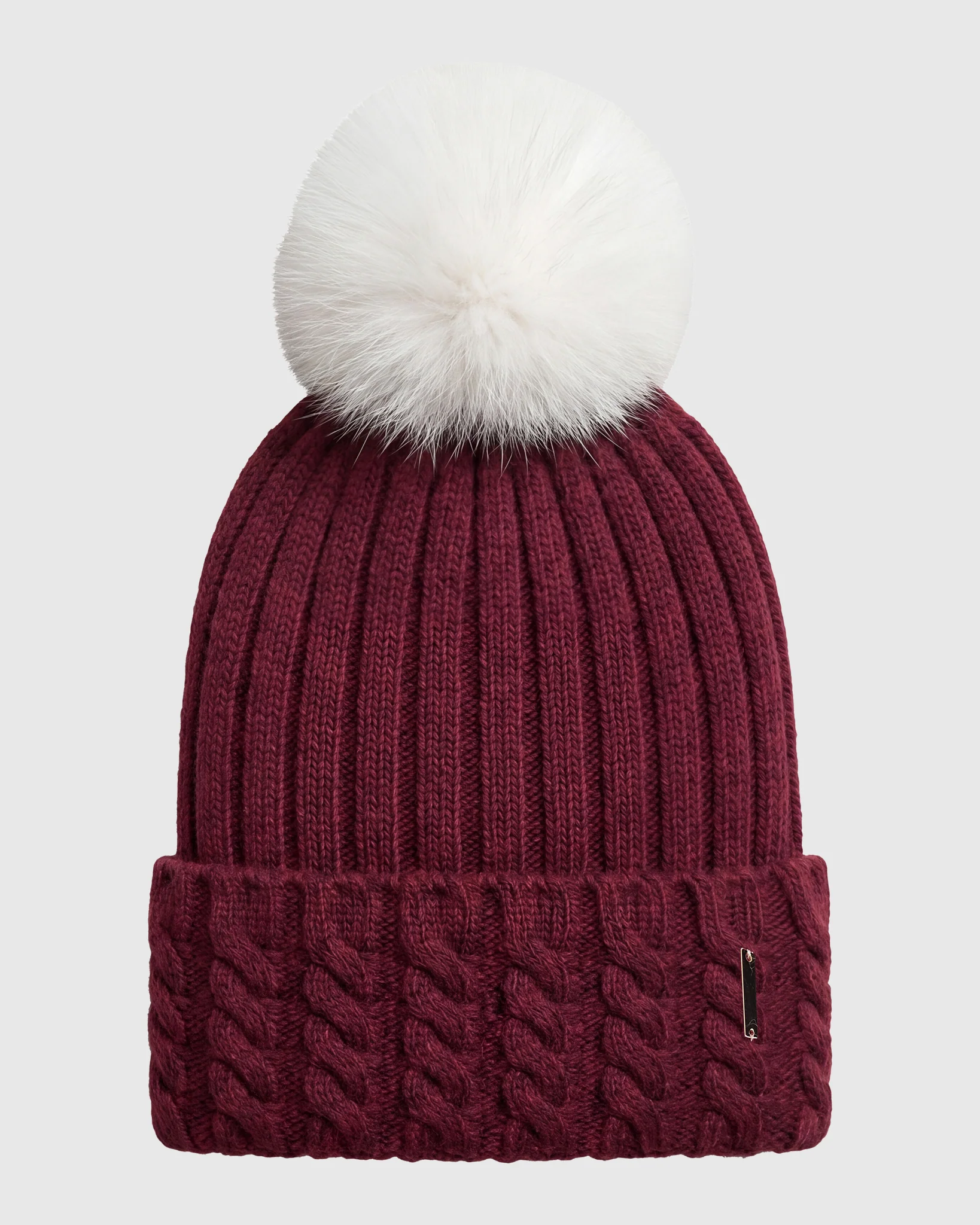 KNIT HAT WITH FOX POMPOM - Image 5