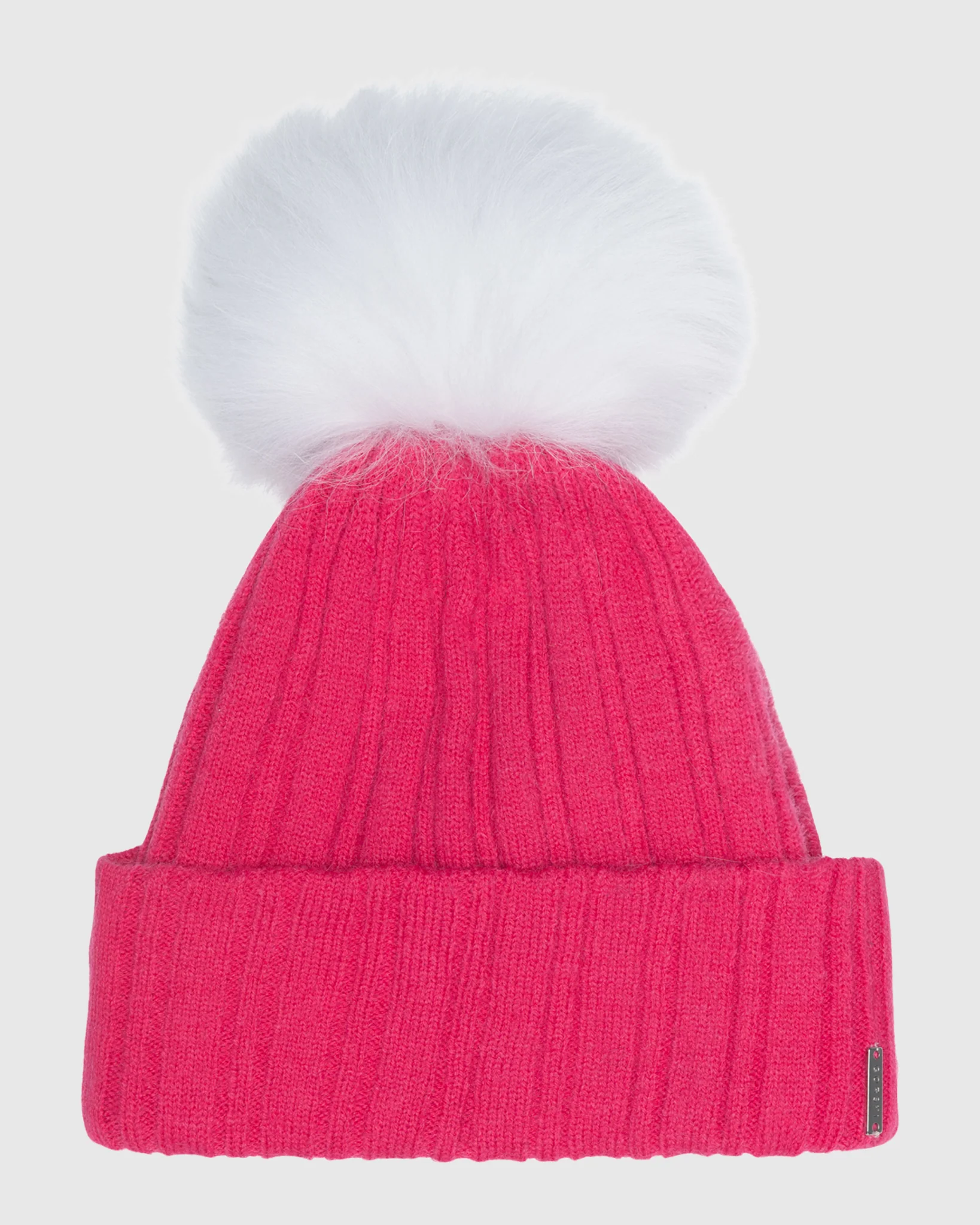 KNIT HAT WITH SELECT LAMB POMPOM