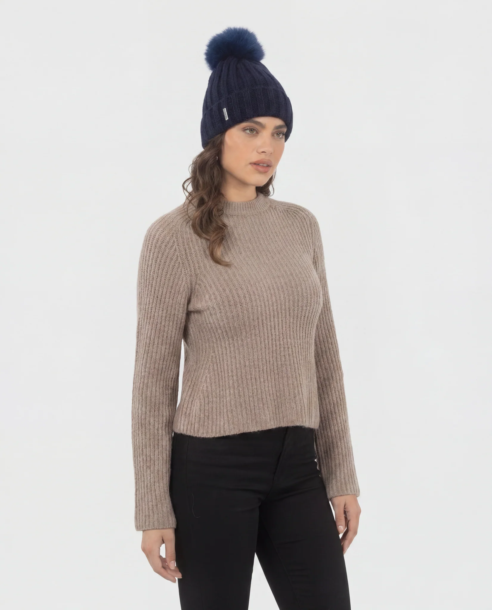 KNIT HAT WITH TOSCANA LAMB POMPOM - Image 6