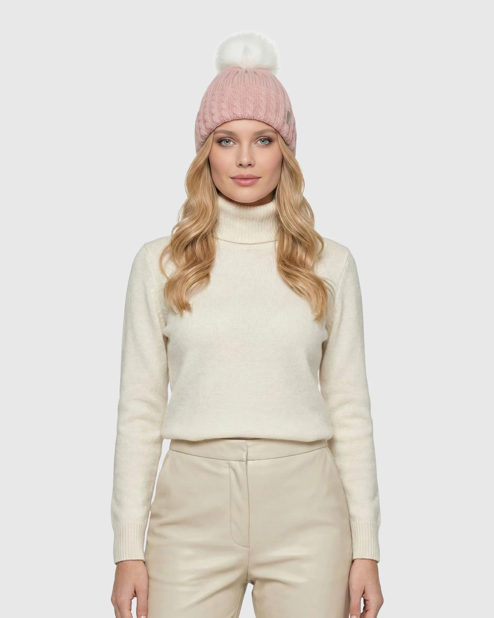 KNIT HAT WITH TOSCANA LAMB POMPOM - Image 6