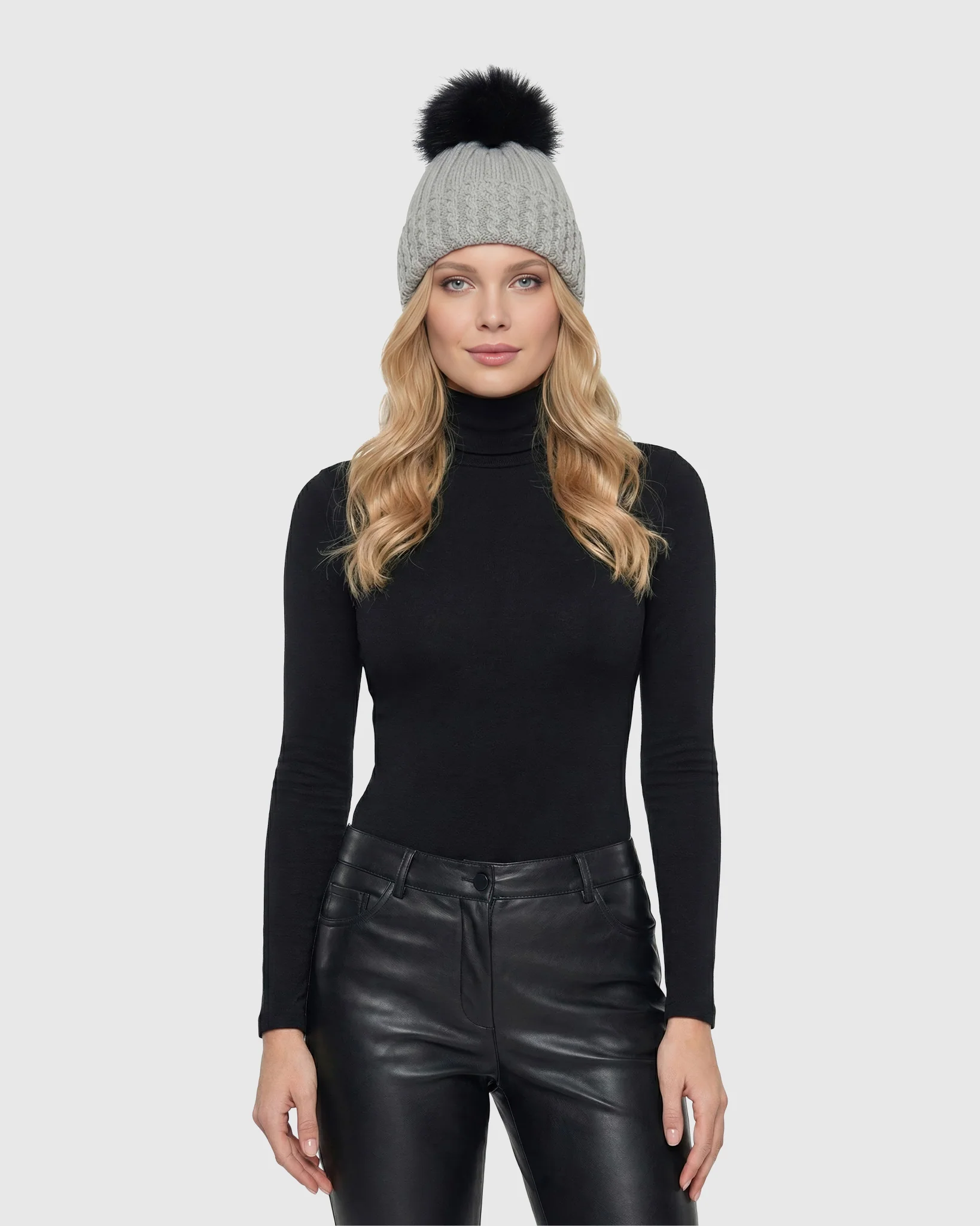 KNIT HAT WITH TOSCANA LAMB POMPOM - Image 9