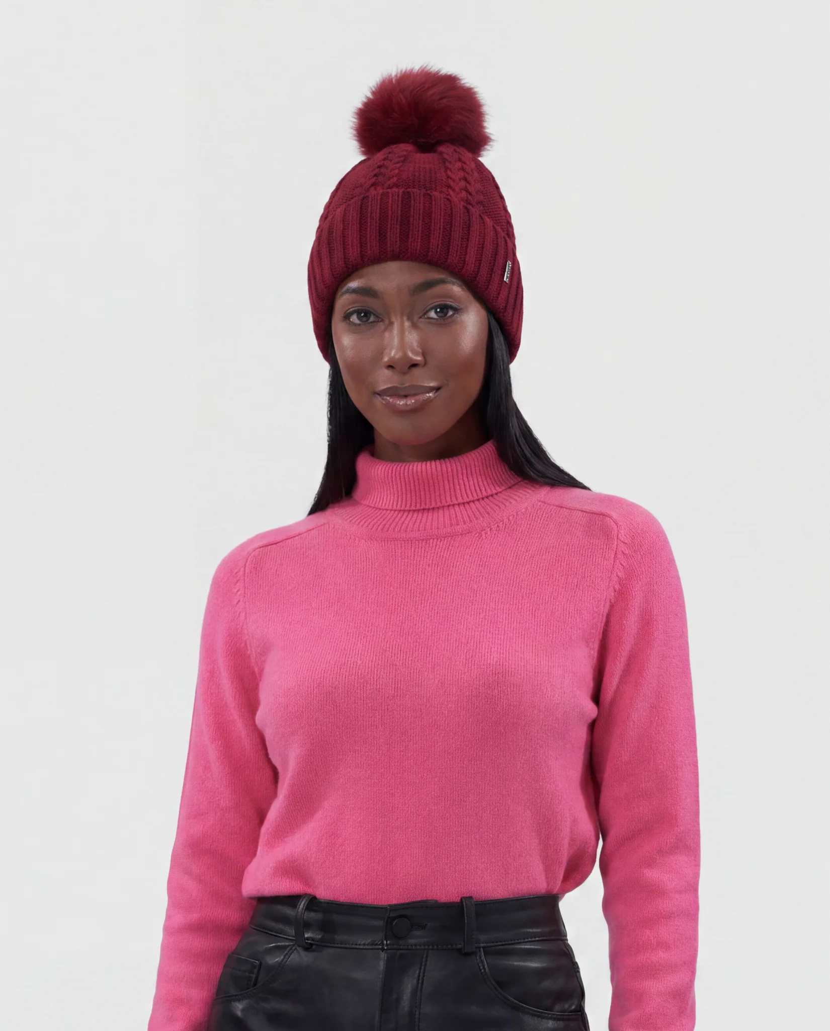 KNIT HAT WITH TOSCANA LAMB POMPOM - Image 3