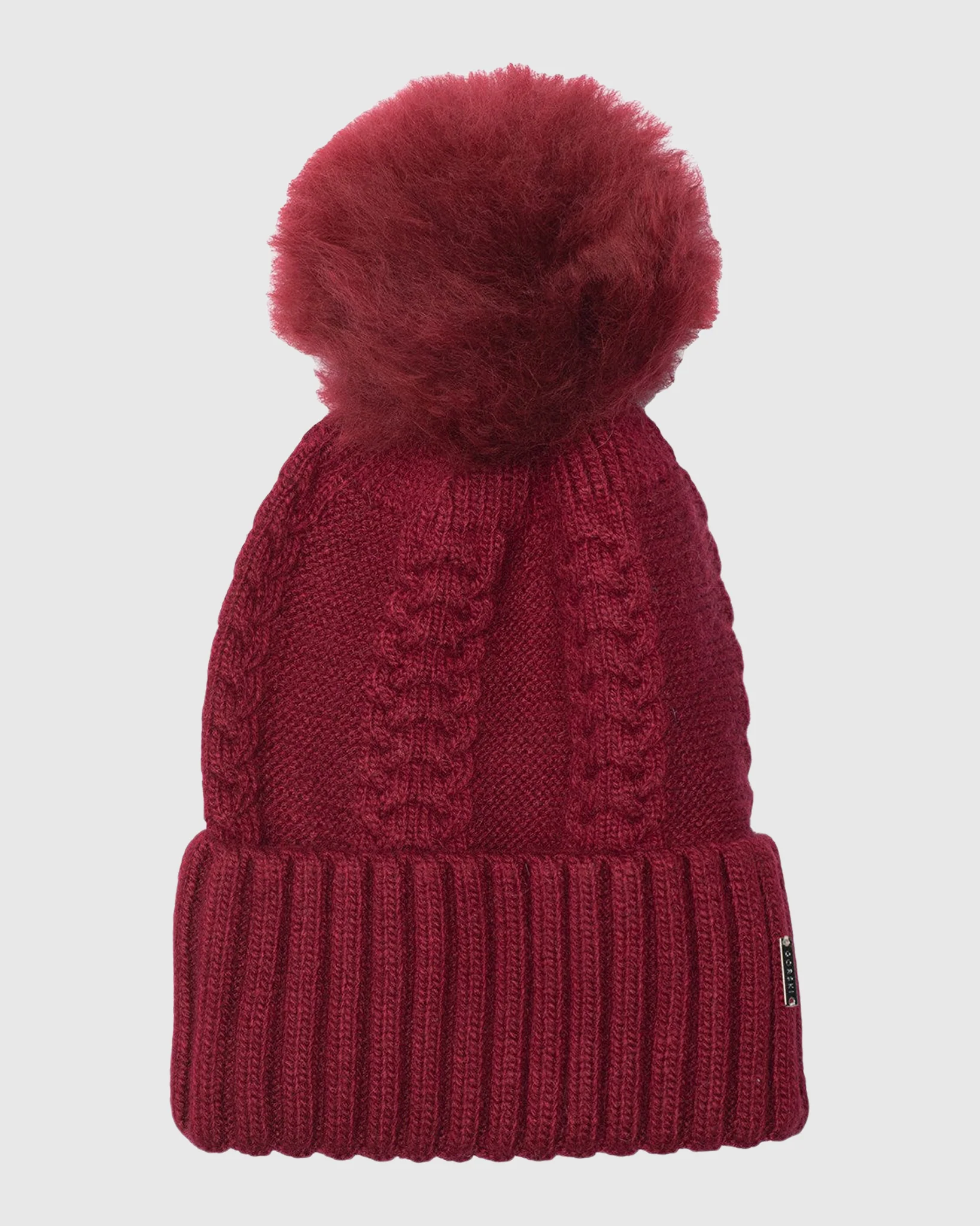 KNIT HAT WITH TOSCANA LAMB POMPOM - Image 4