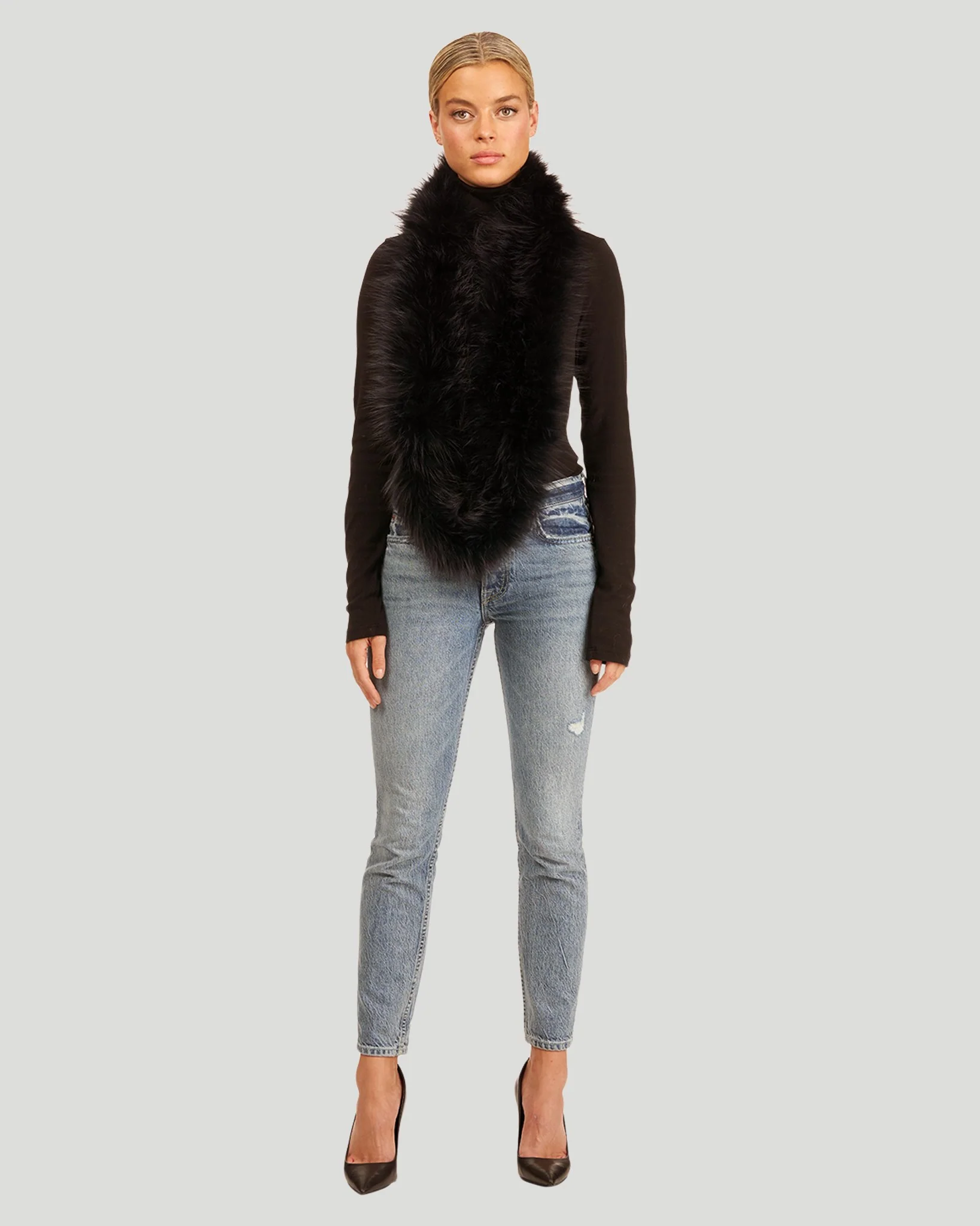SILVER FOX INFINITY KNIT SCARF - Image 4