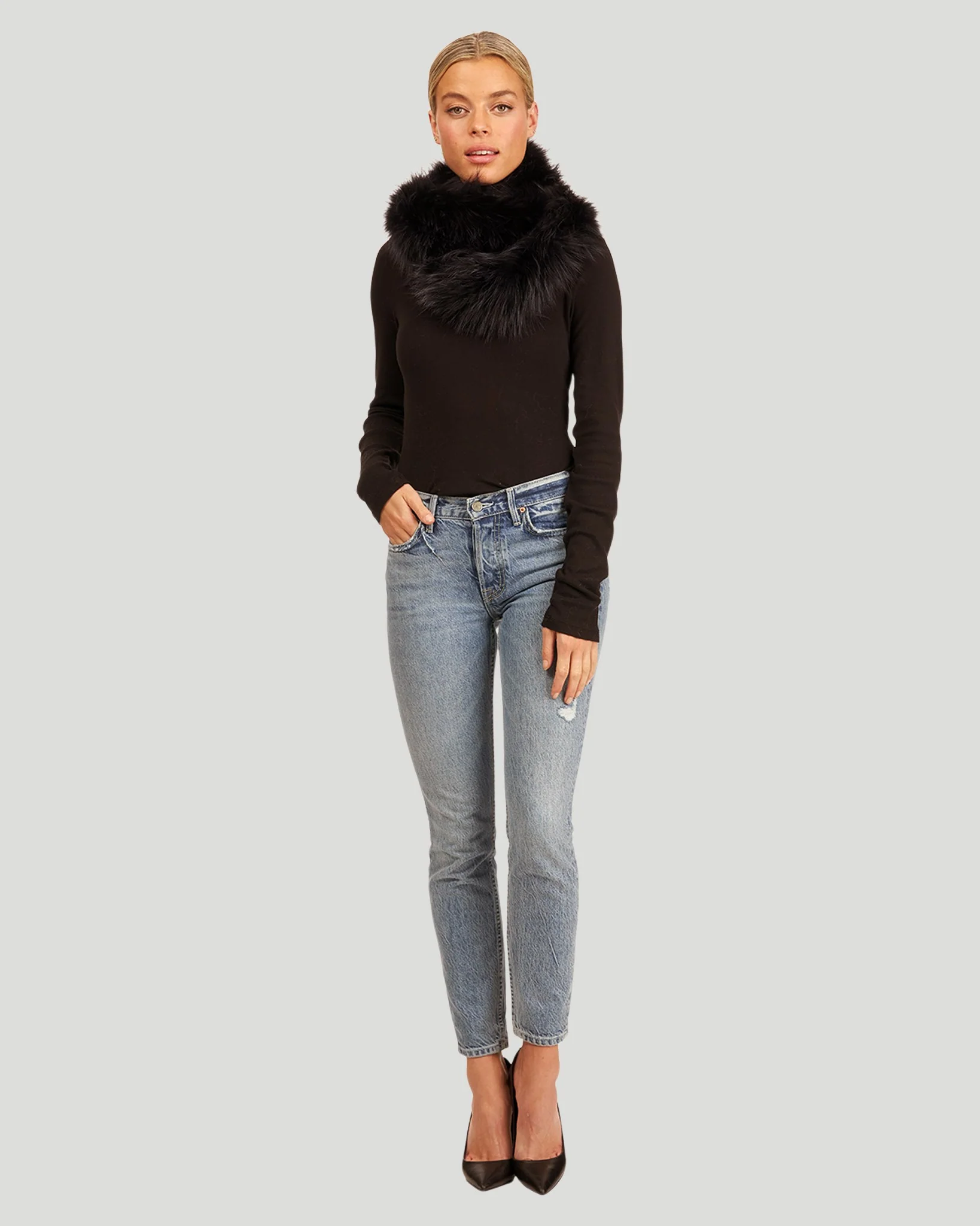 SILVER FOX INFINITY KNIT SCARF - Image 5