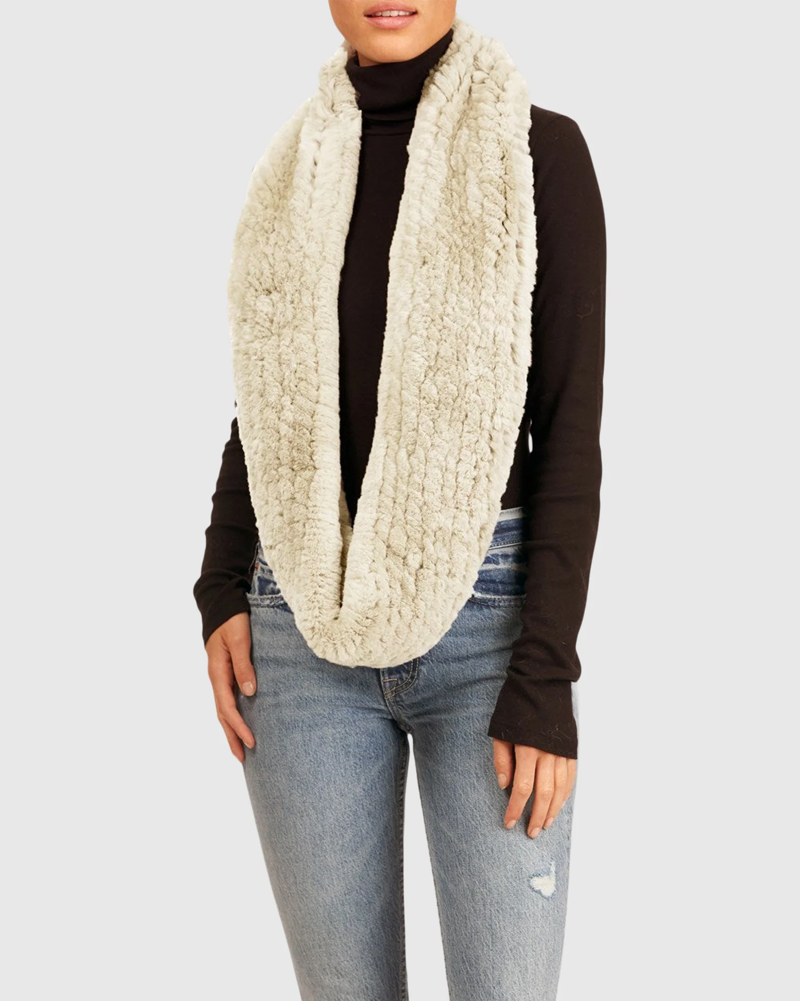 KNIT REX RABBIT INFINITY SCARF - Image 10