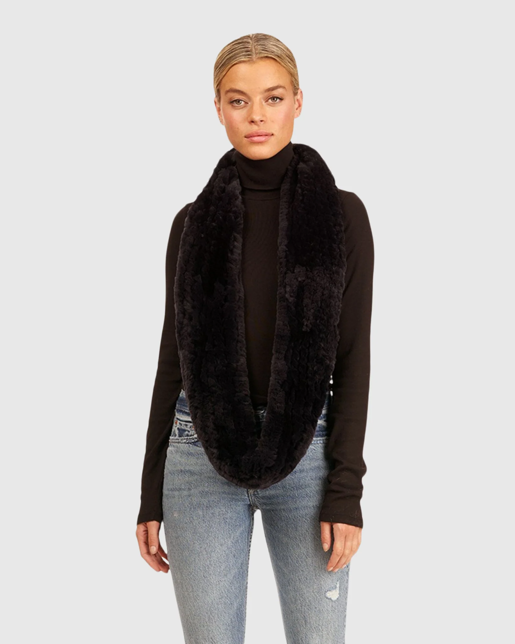 KNIT REX RABBIT INFINITY SCARF - Image 3