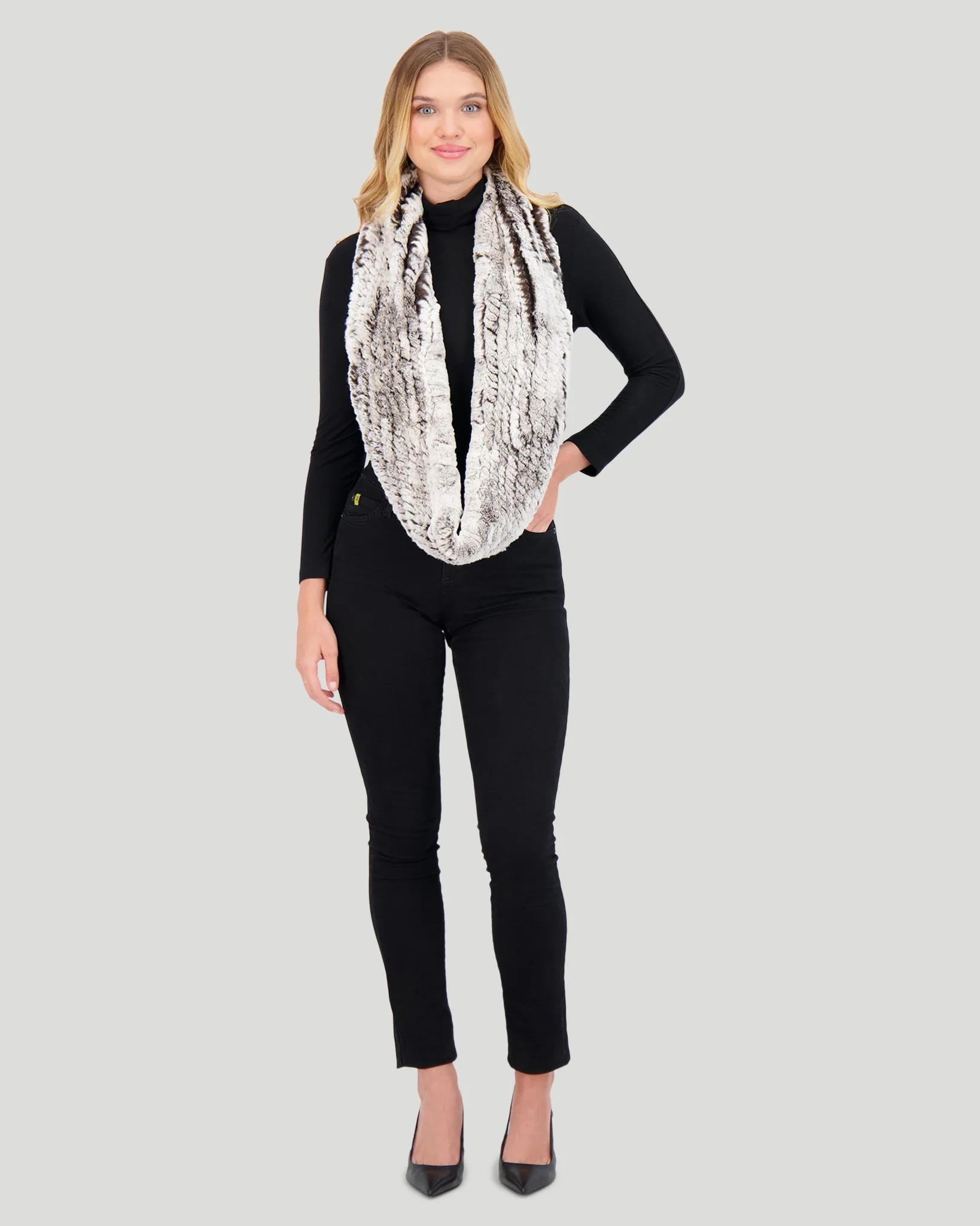 KNIT REX RABBIT INFINITY SCARF - Image 4