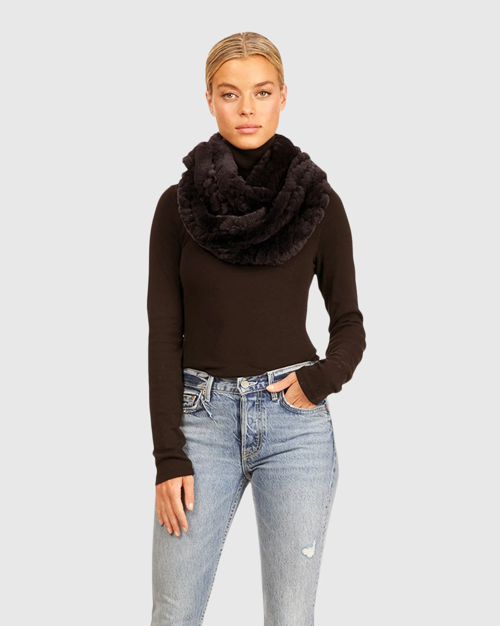 KNIT REX RABBIT INFINITY SCARF - Image 7