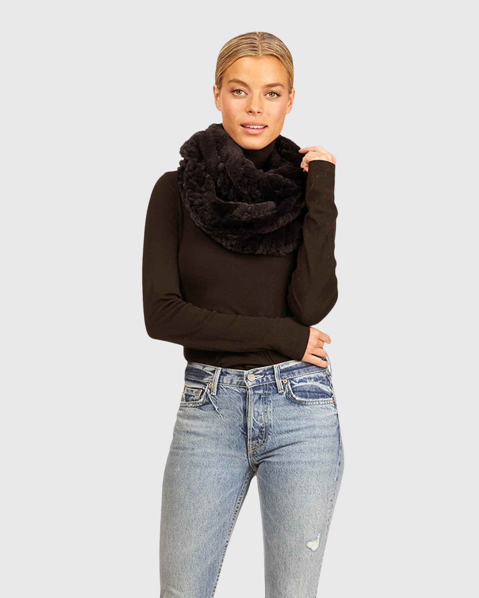 KNIT REX RABBIT INFINITY SCARF - Image 9