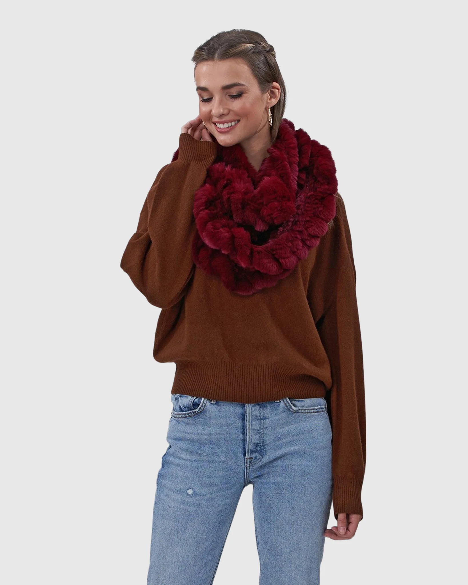 KNIT REX RABBIT INFINITY SCARF - Image 19