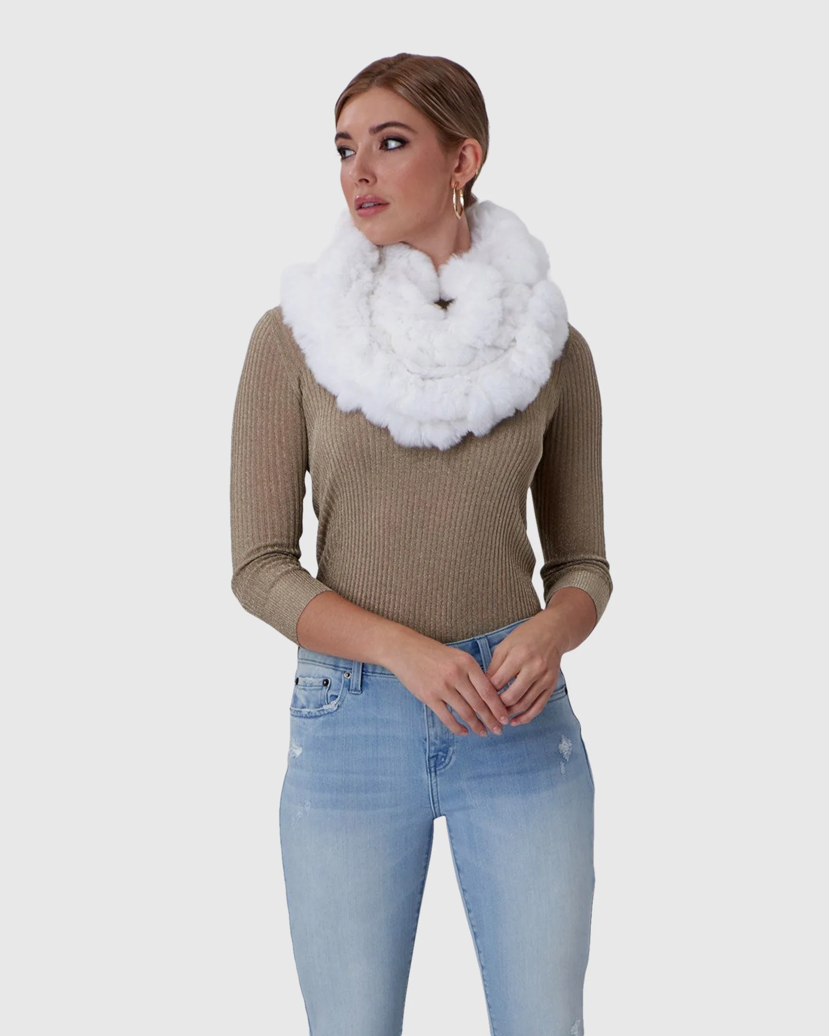 KNIT REX RABBIT INFINITY SCARF - Image 5