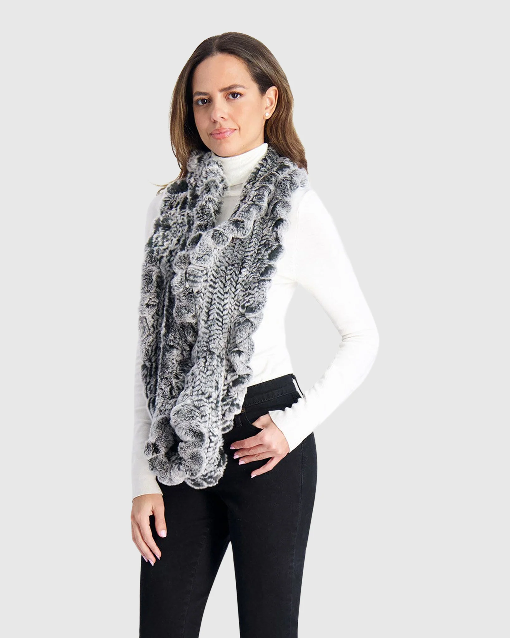 KNIT REX RABBIT INFINITY SCARF - Image 9